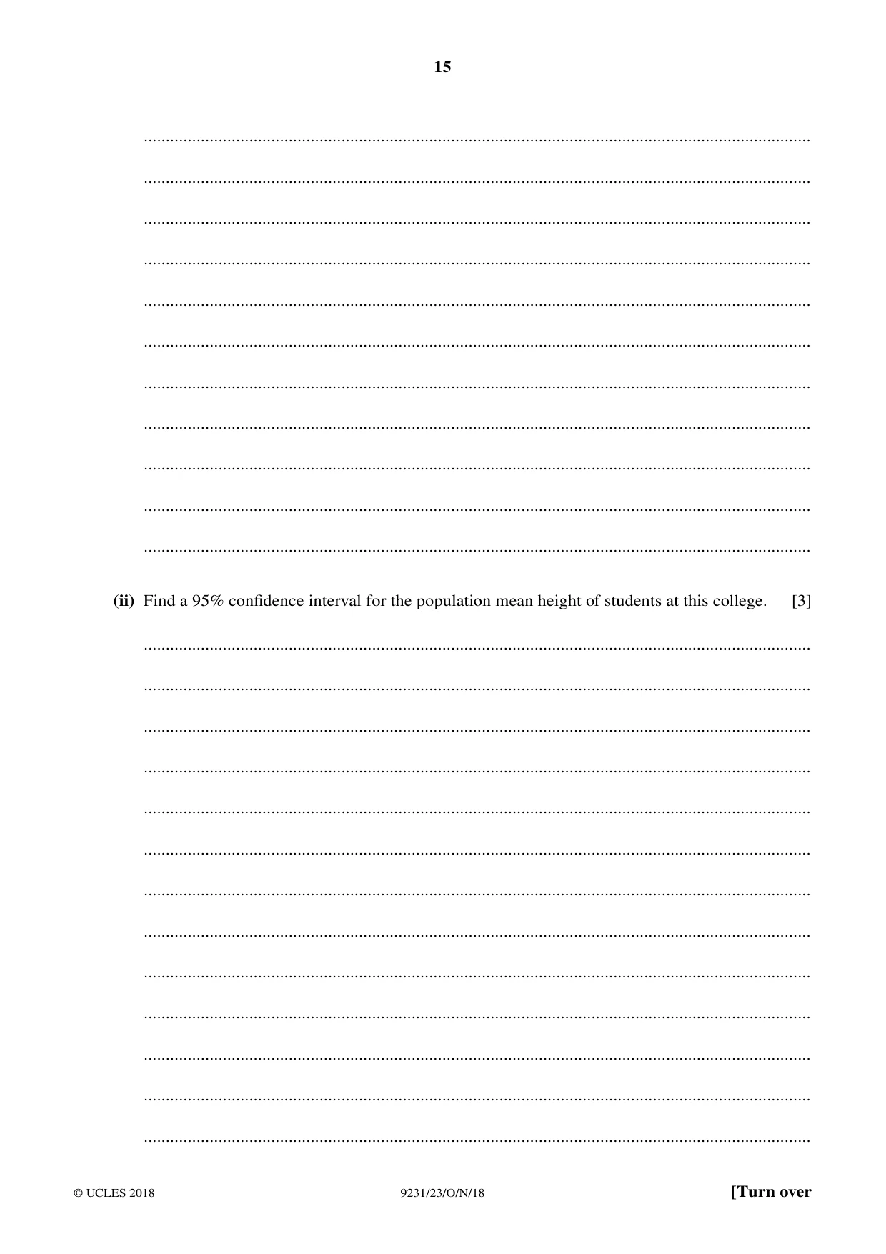 Cambridge A Level Mathematics - Further 9231 2018 Oct/Nov Paper 2 · Variant 3 question paper, page 15 of 24