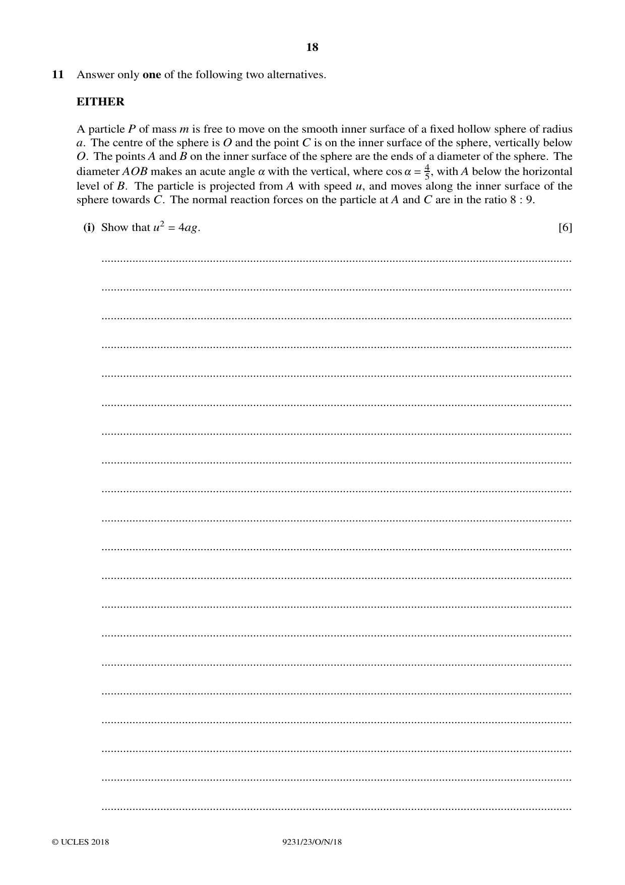 Cambridge A Level Mathematics - Further 9231 2018 Oct/Nov Paper 2 · Variant 3 question paper, page 18 of 24