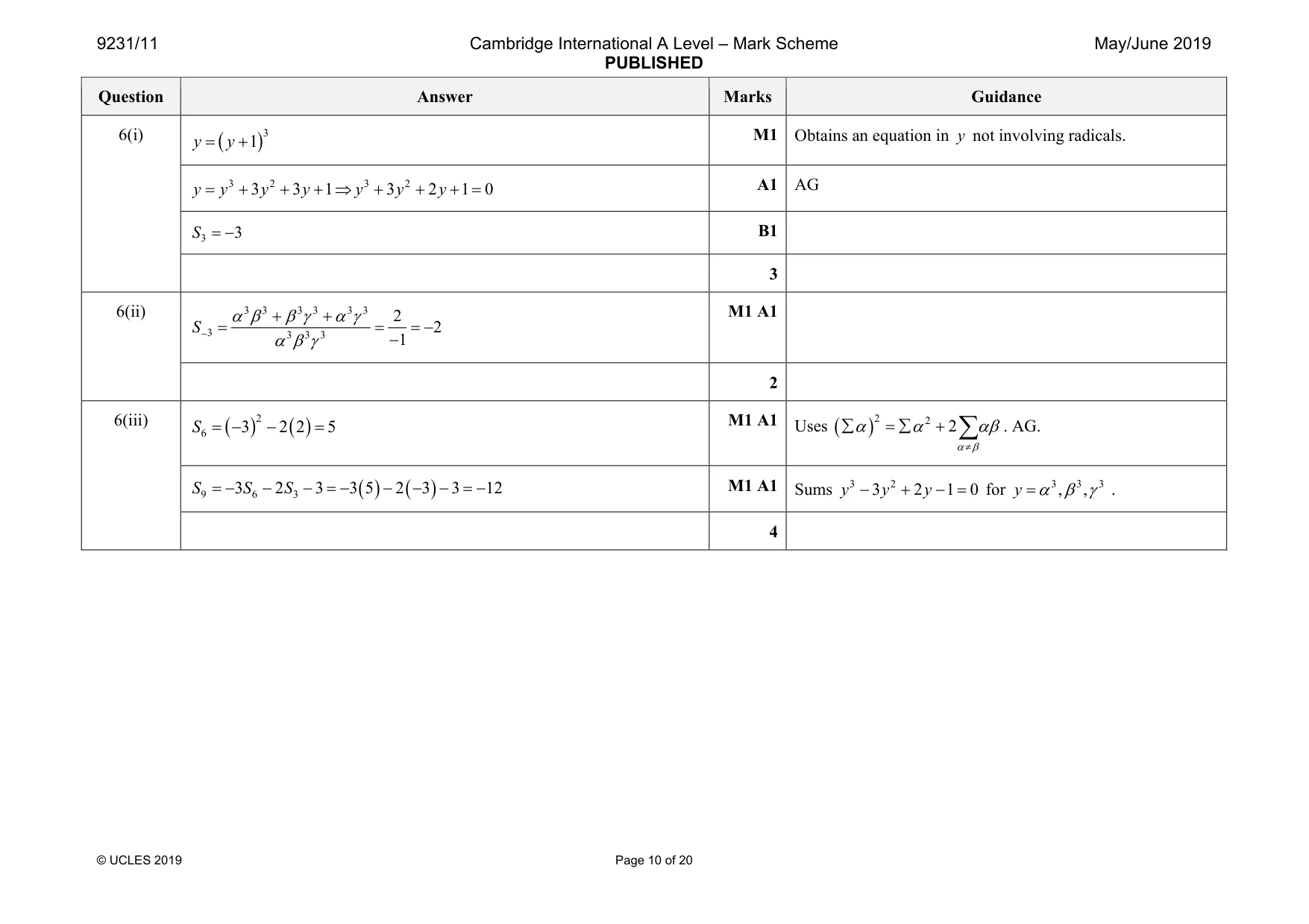Mark scheme, page 10 of 20