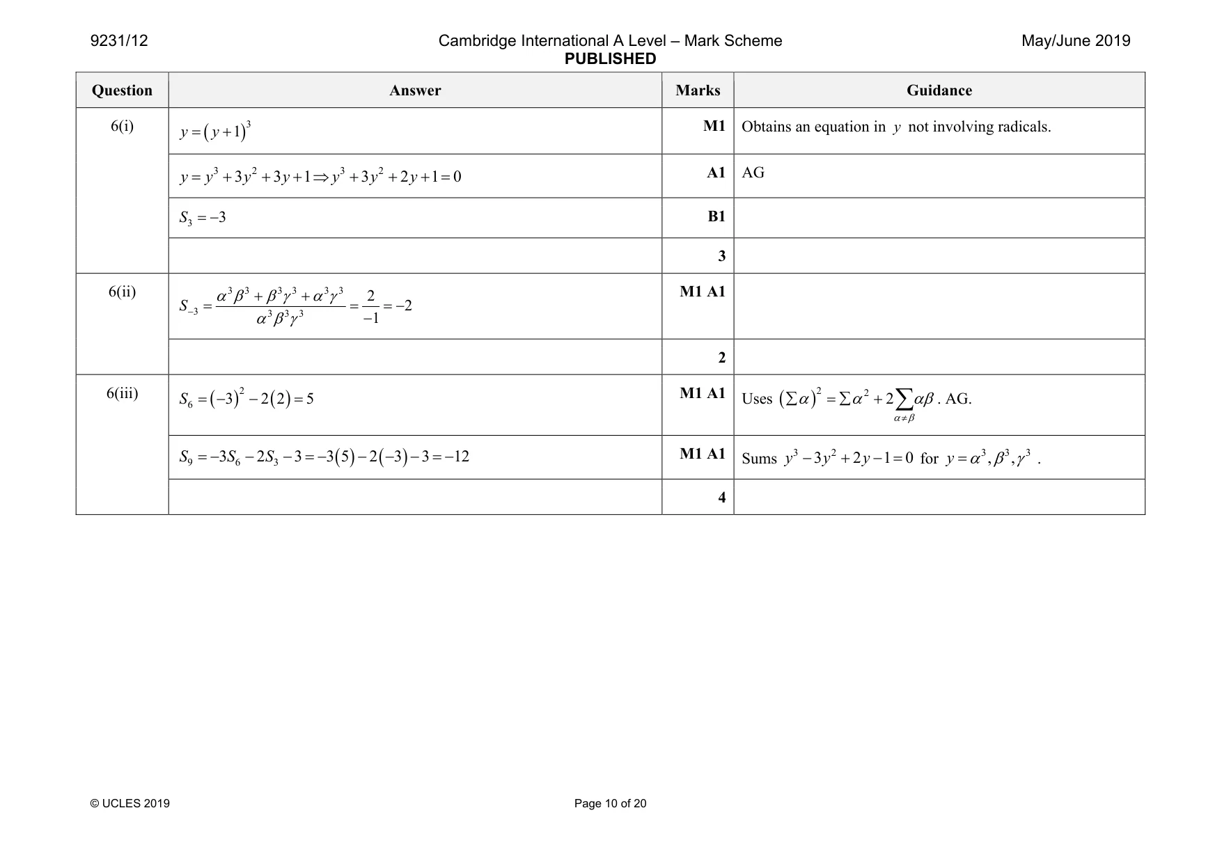 Mark scheme, page 10 of 20