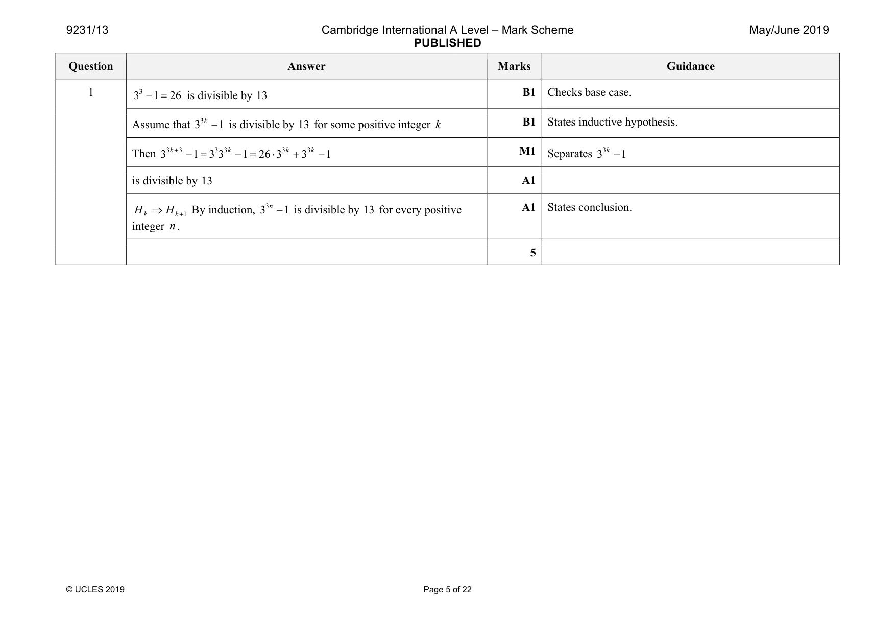 Mark scheme, page 5 of 22