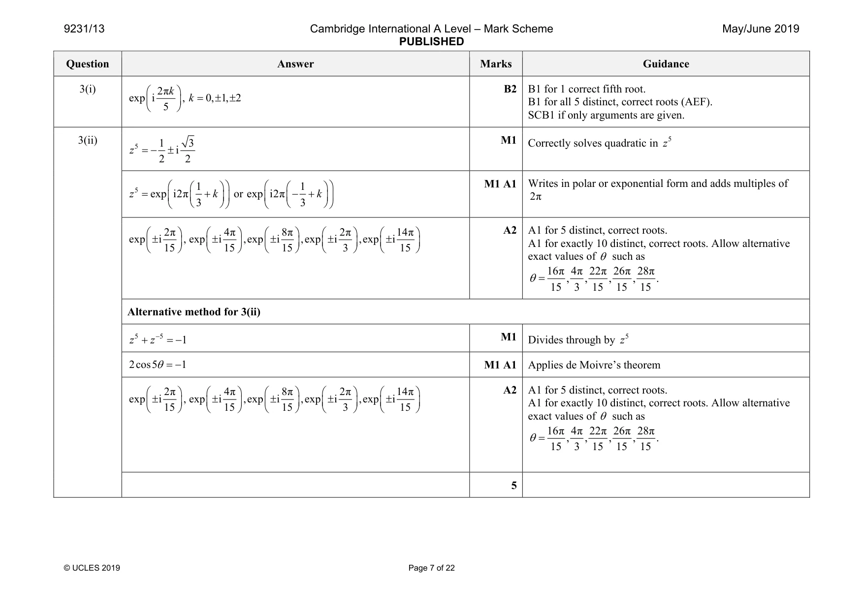 Mark scheme, page 7 of 22