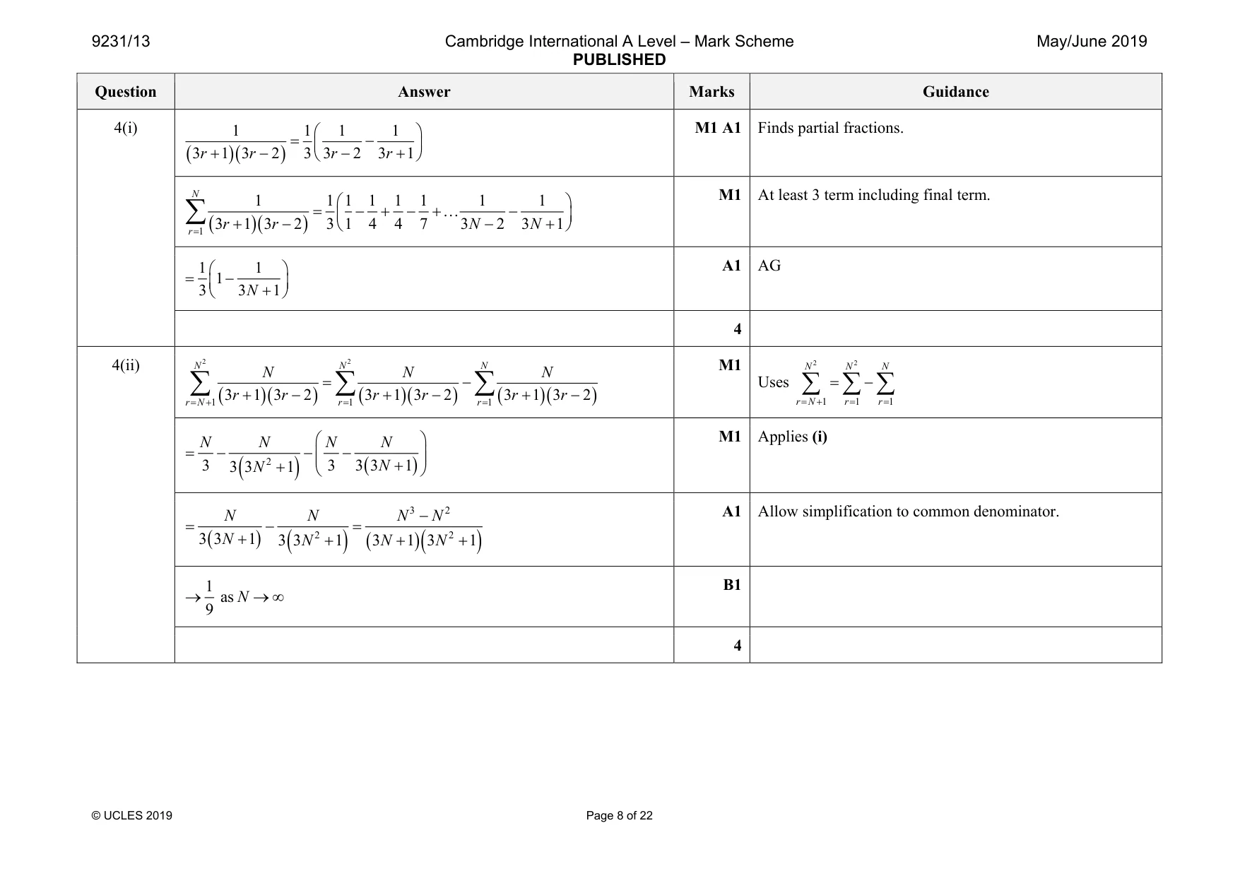 Mark scheme, page 8 of 22