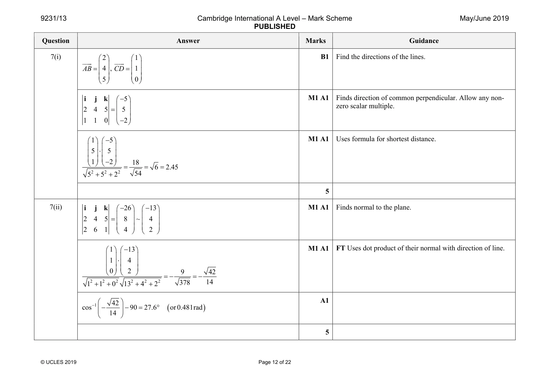 Mark scheme, page 12 of 22