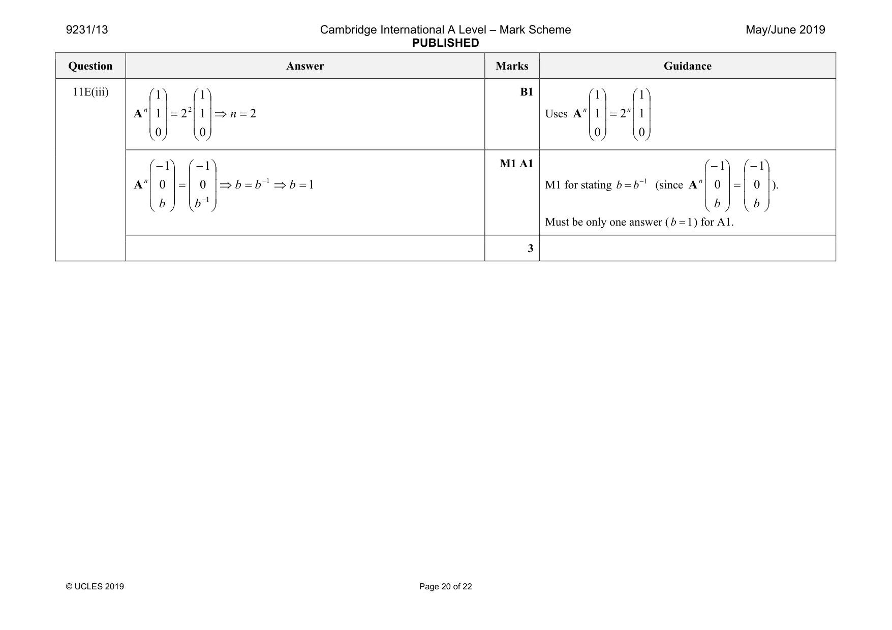 Mark scheme, page 20 of 22