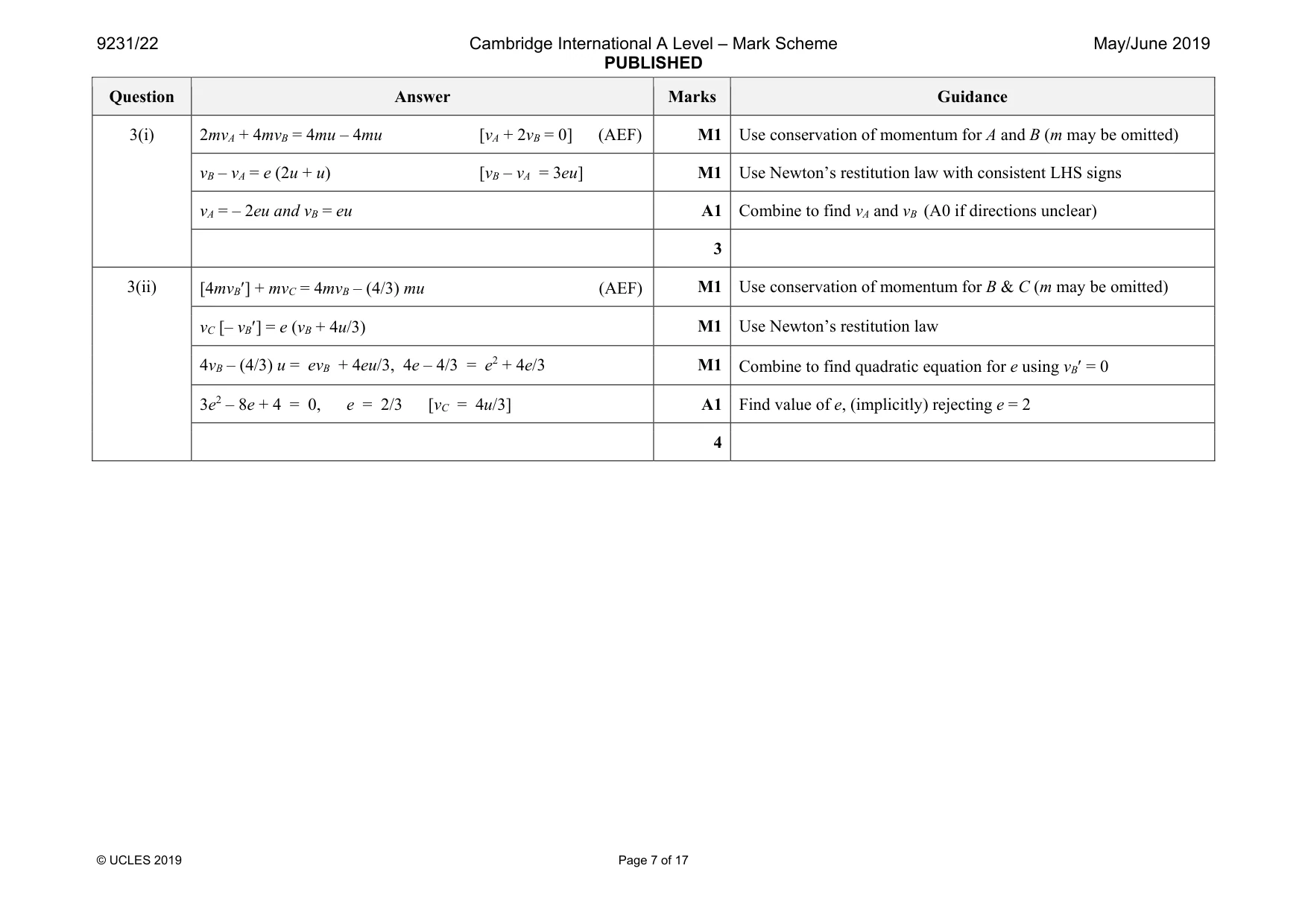 Mark scheme, page 7 of 17