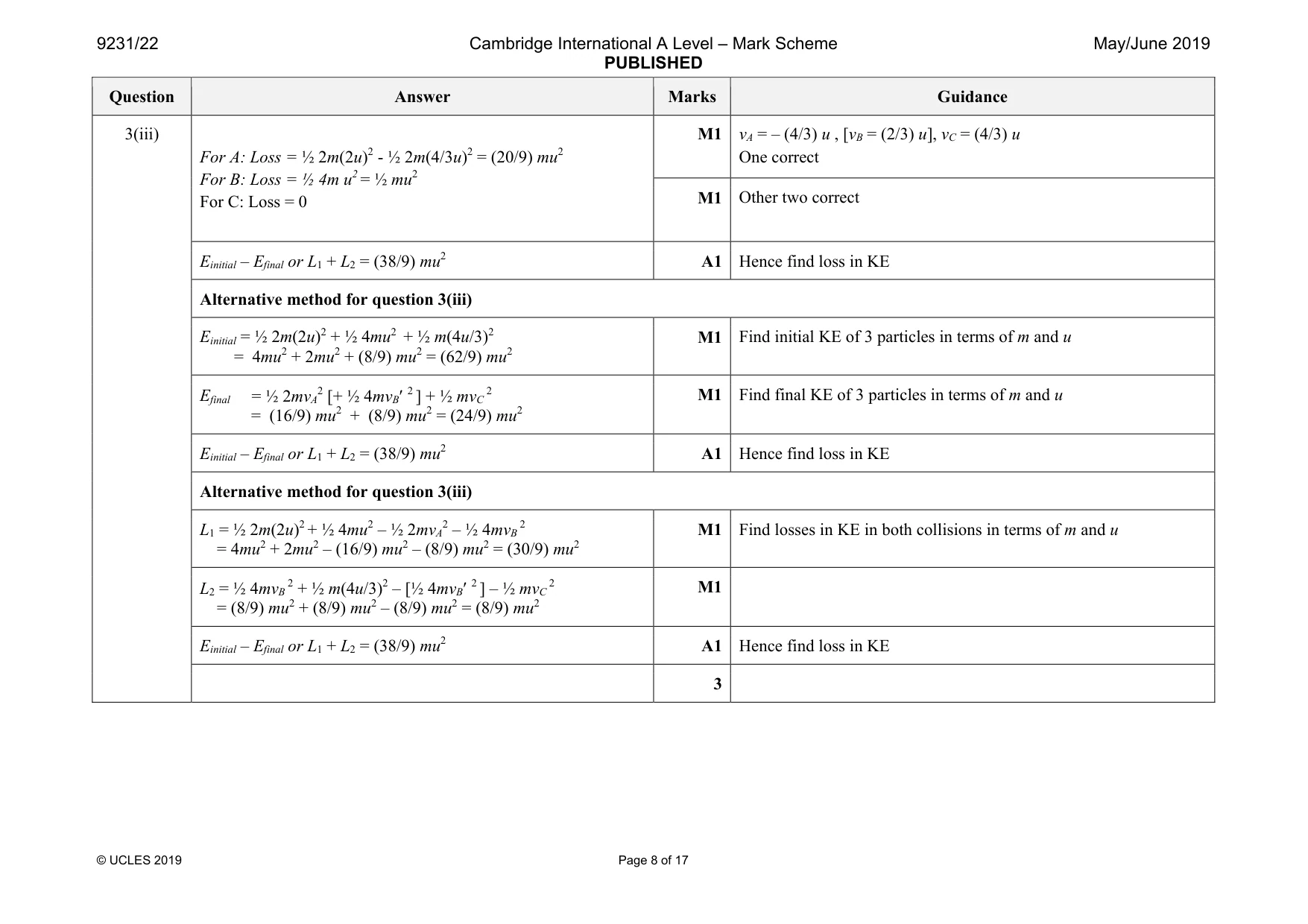 Mark scheme, page 8 of 17