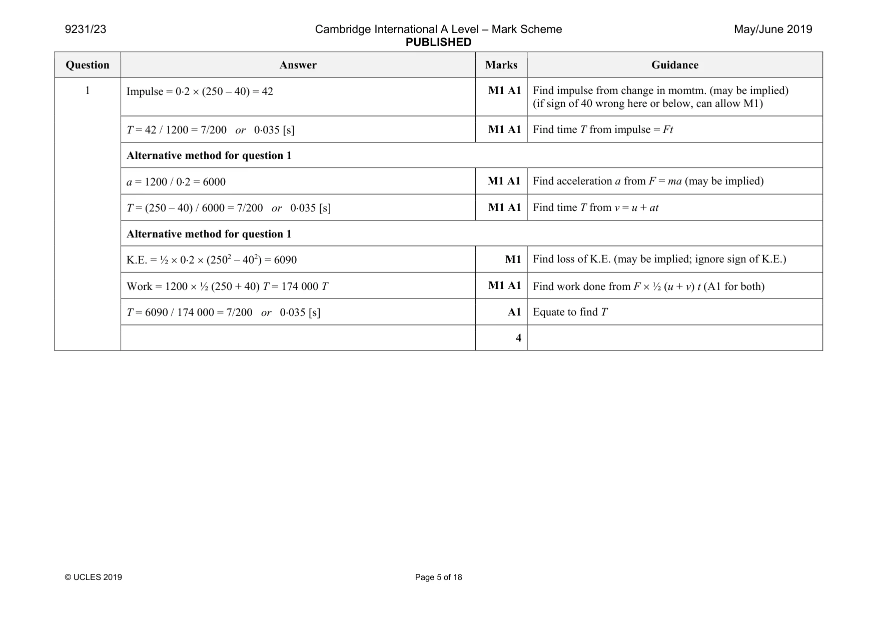 Mark scheme, page 5 of 18