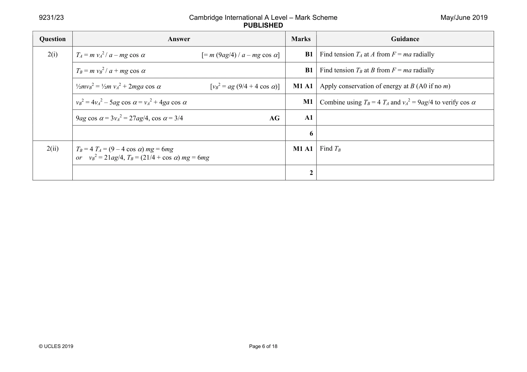Mark scheme, page 6 of 18