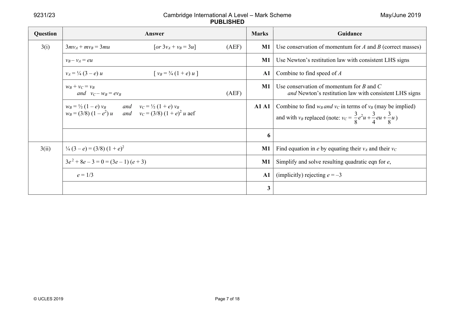 Mark scheme, page 7 of 18