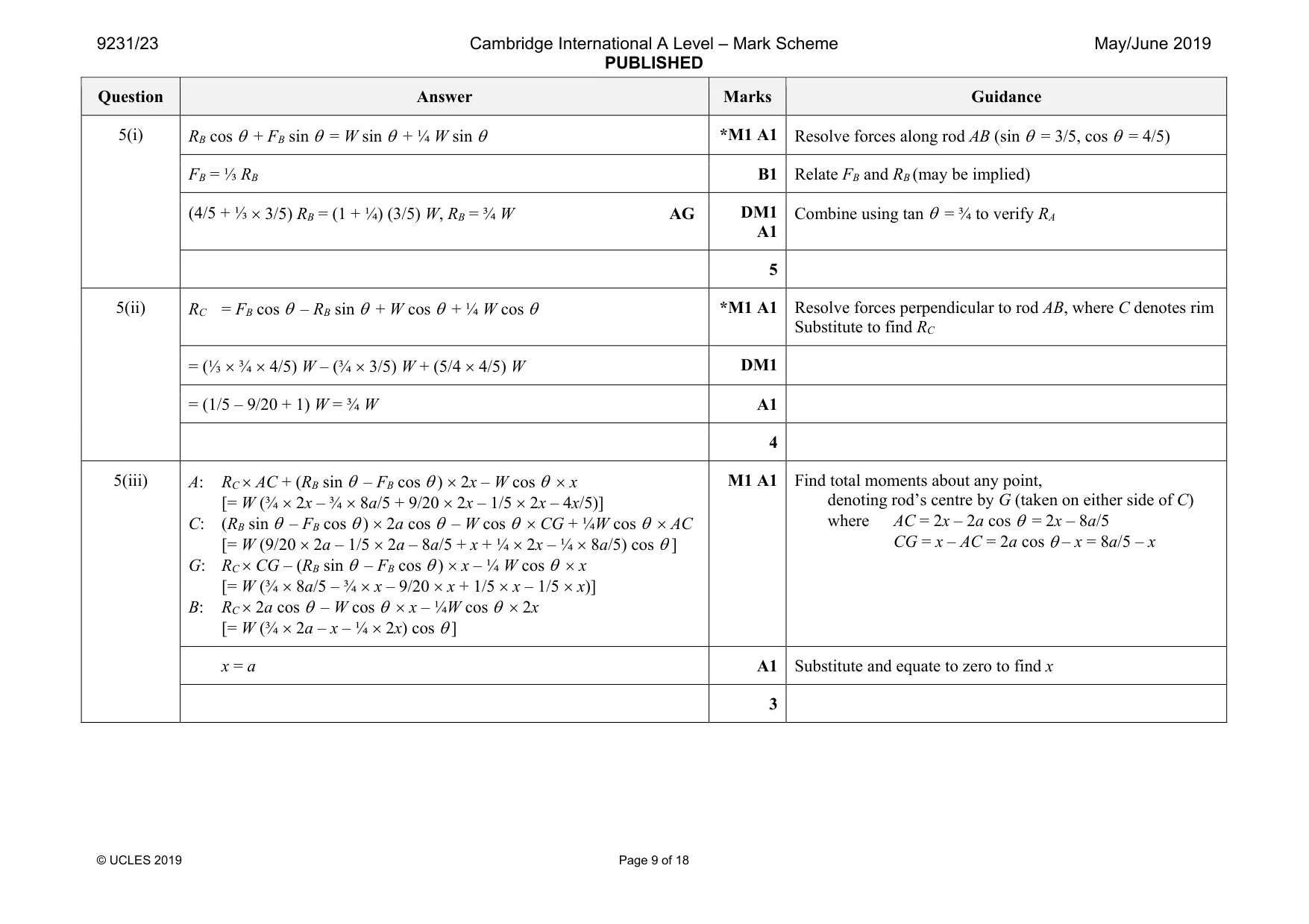 Mark scheme, page 9 of 18