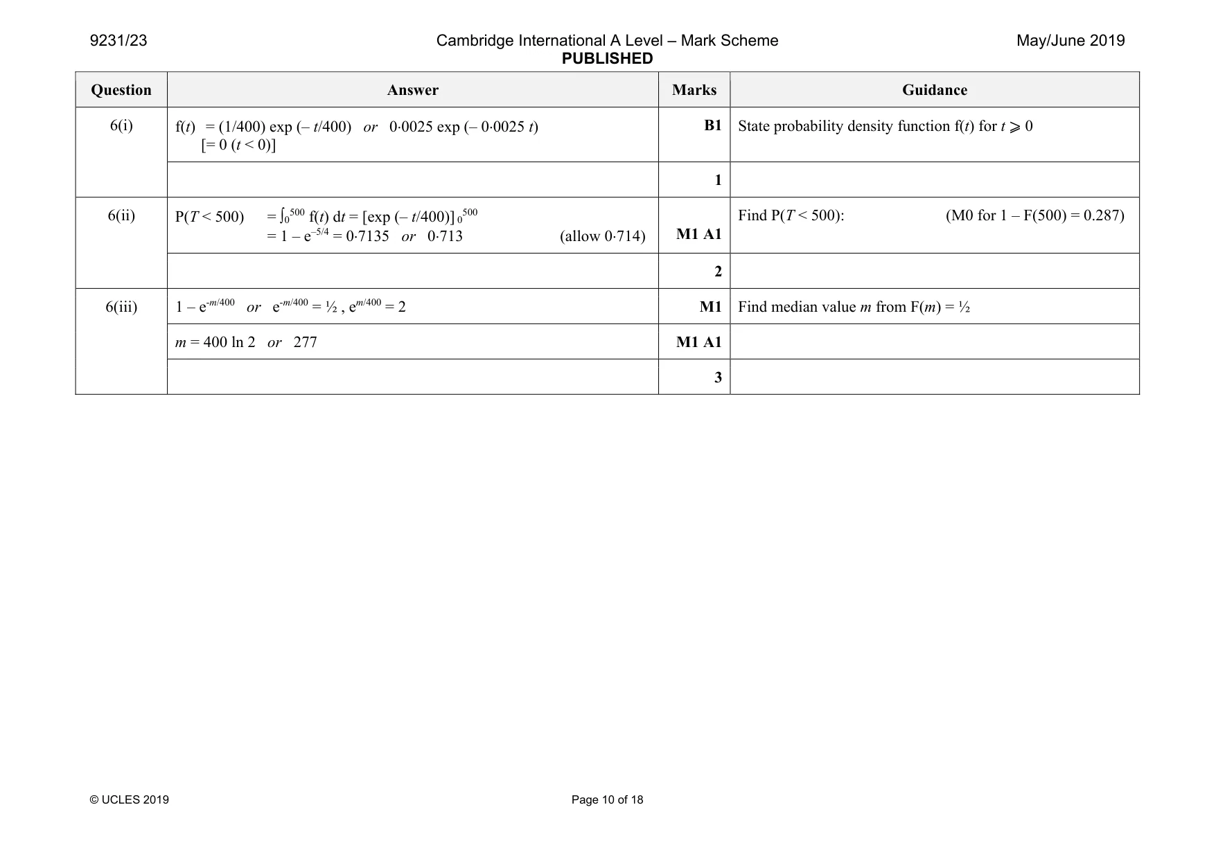 Mark scheme, page 10 of 18