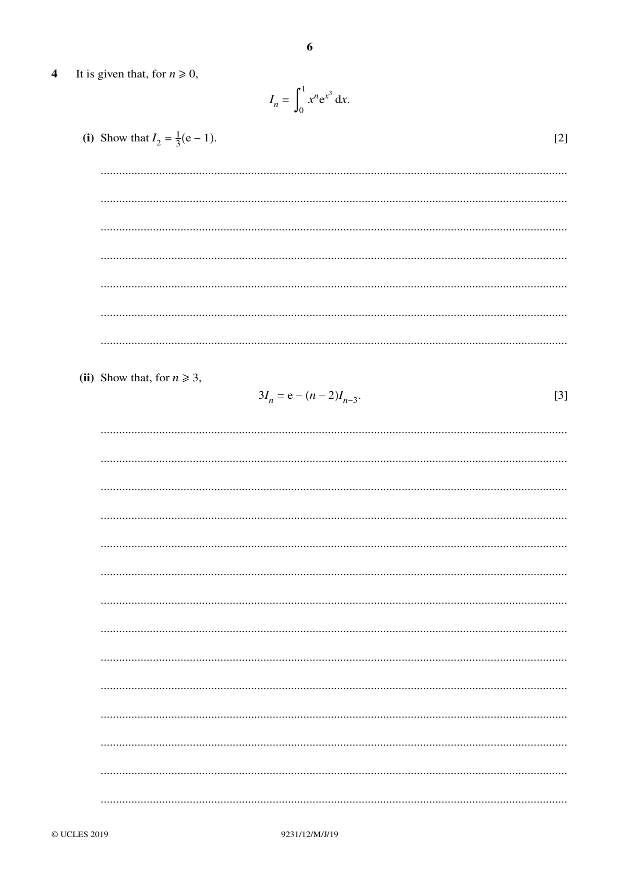 Cambridge A Level Mathematics - Further 9231 2019 May/June Paper 1 · Variant 2 question paper, page 6 of 28