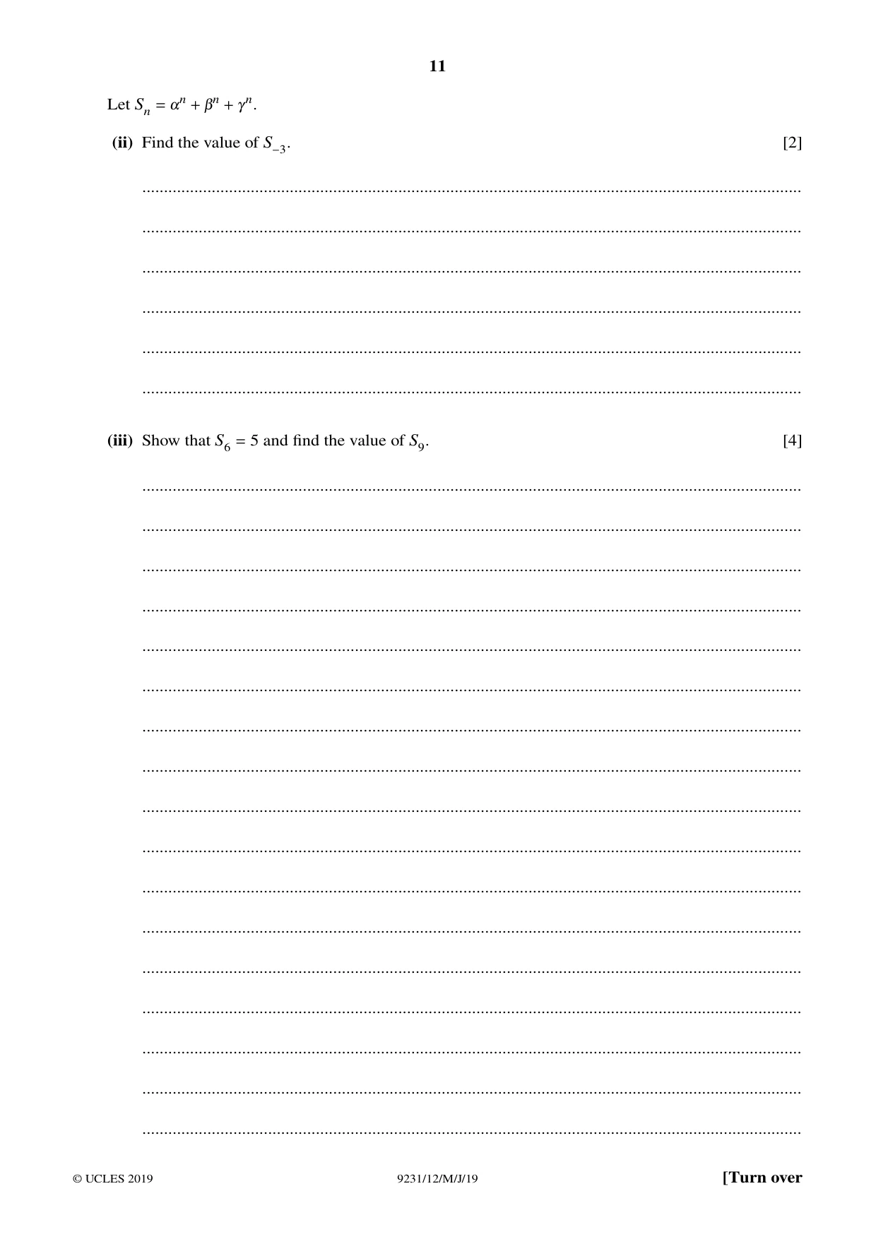 Cambridge A Level Mathematics - Further 9231 2019 May/June Paper 1 · Variant 2 question paper, page 11 of 28