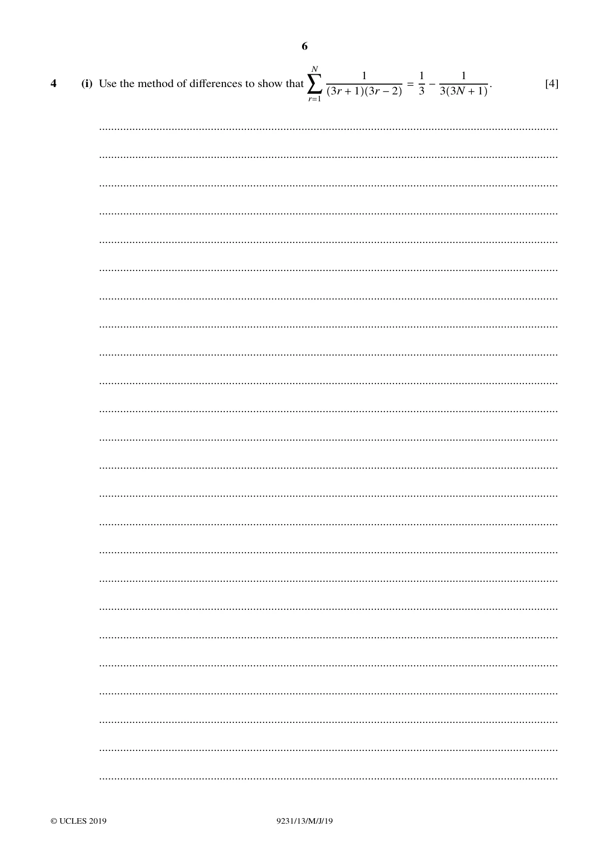Cambridge A Level Mathematics - Further 9231 2019 May/June Paper 1 · Variant 3 question paper, page 6 of 24