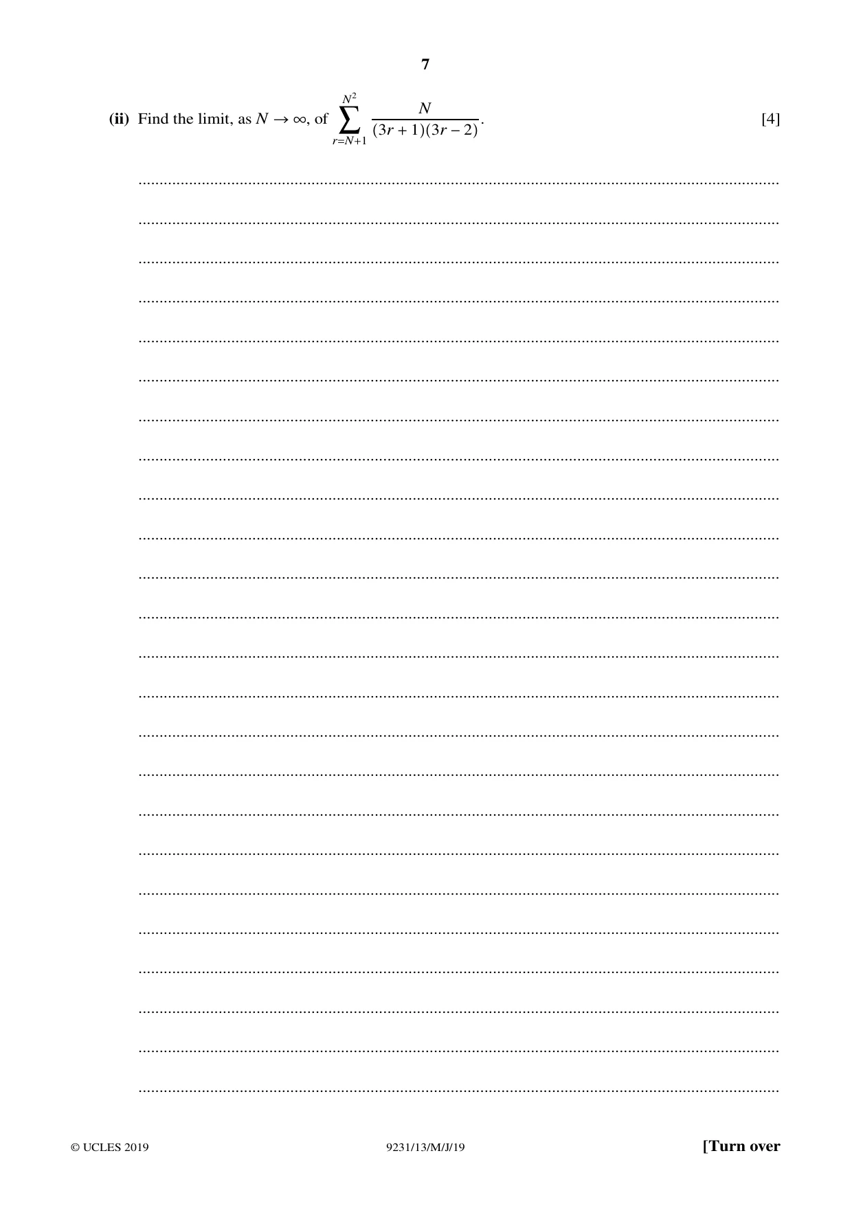 Cambridge A Level Mathematics - Further 9231 2019 May/June Paper 1 · Variant 3 question paper, page 7 of 24