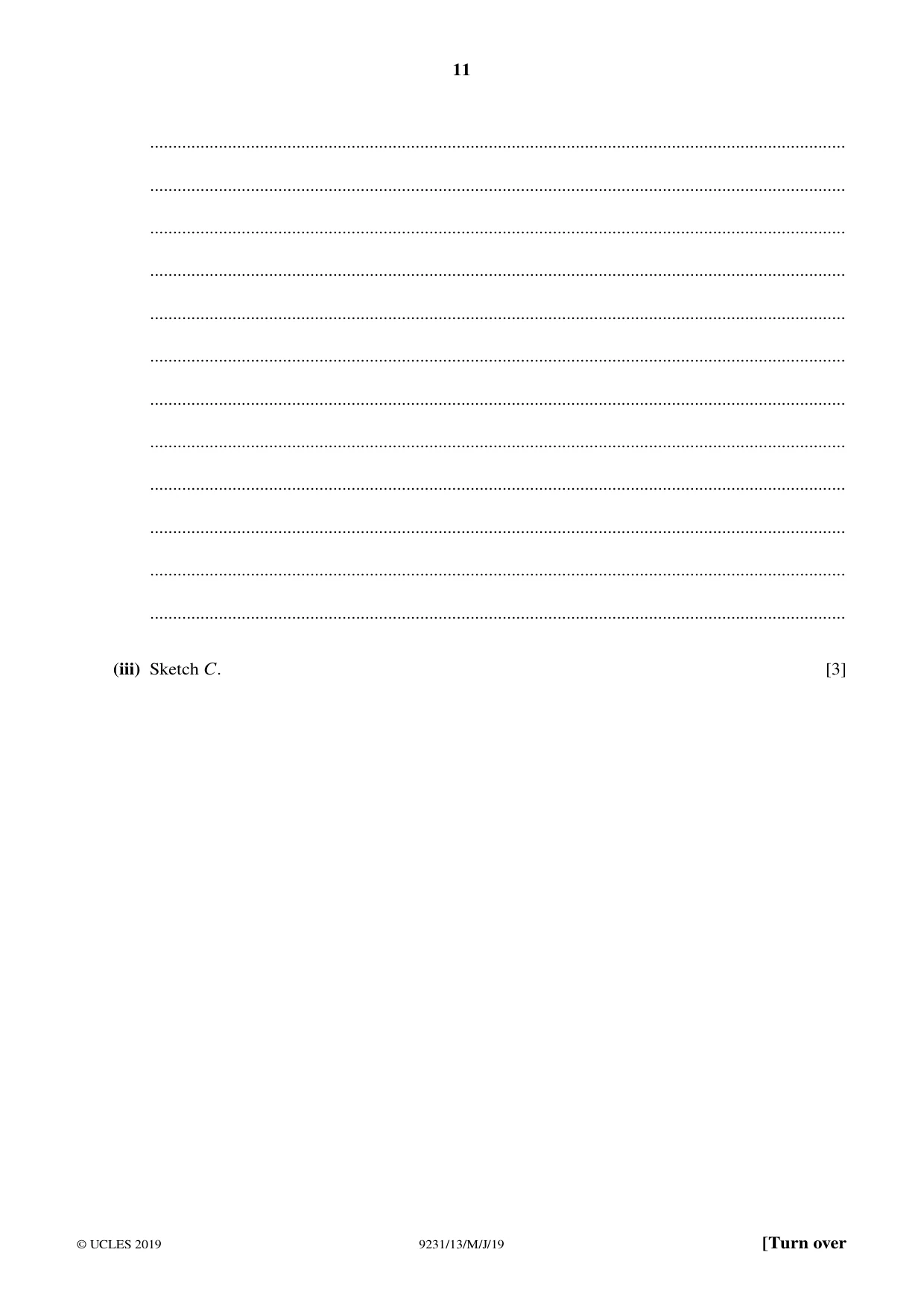 Cambridge A Level Mathematics - Further 9231 2019 May/June Paper 1 · Variant 3 question paper, page 11 of 24