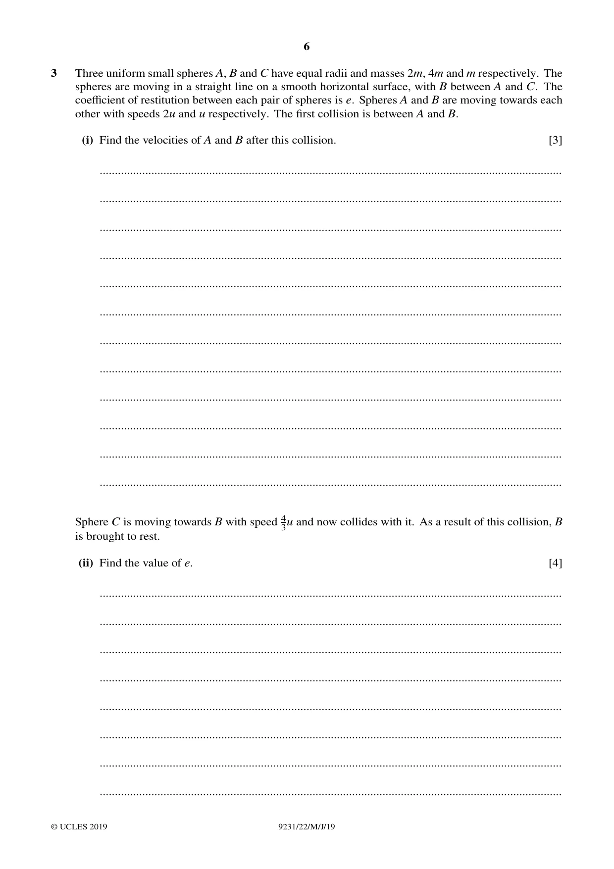 Cambridge A Level Mathematics - Further 9231 2019 May/June Paper 2 · Variant 2 question paper, page 6 of 28