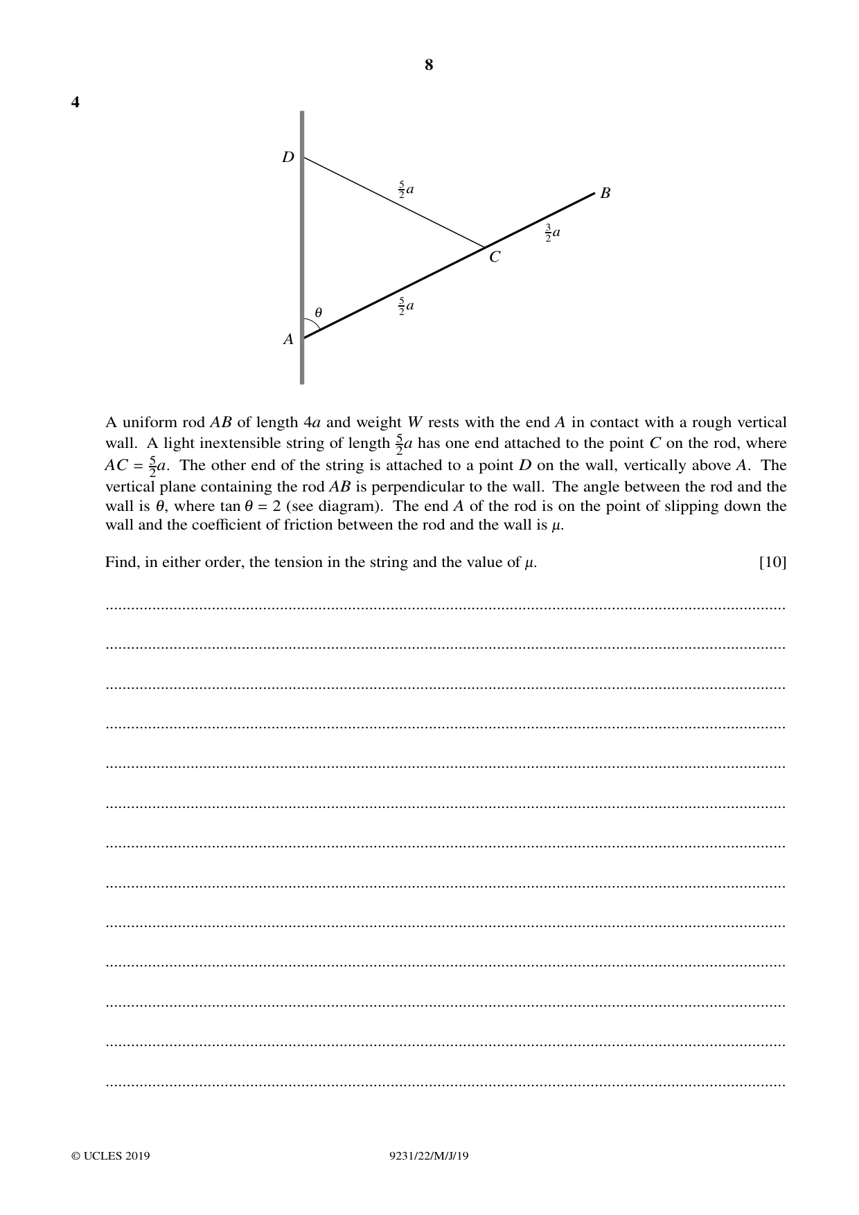 Cambridge A Level Mathematics - Further 9231 2019 May/June Paper 2 · Variant 2 question paper, page 8 of 28