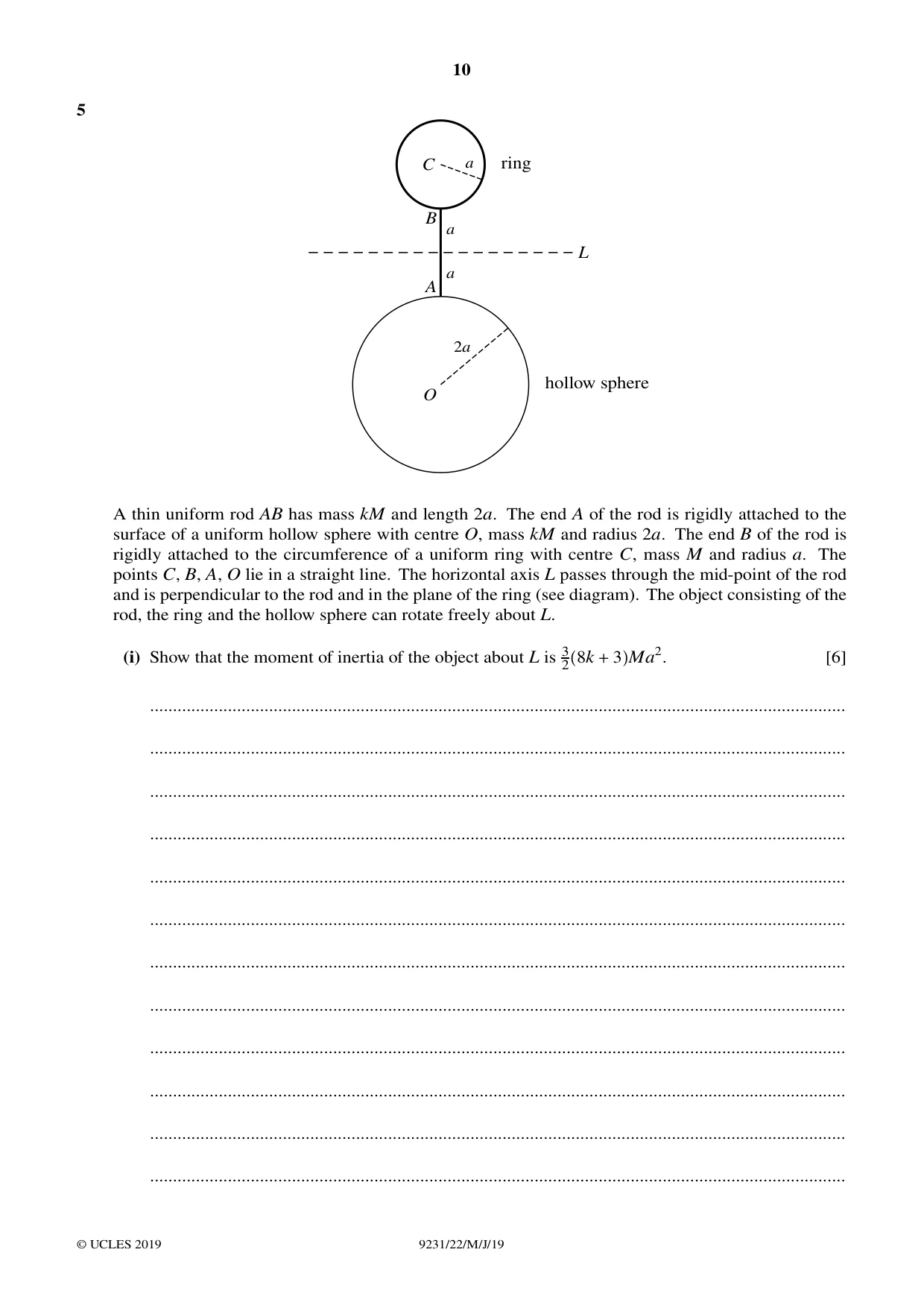 Cambridge A Level Mathematics - Further 9231 2019 May/June Paper 2 · Variant 2 question paper, page 10 of 28