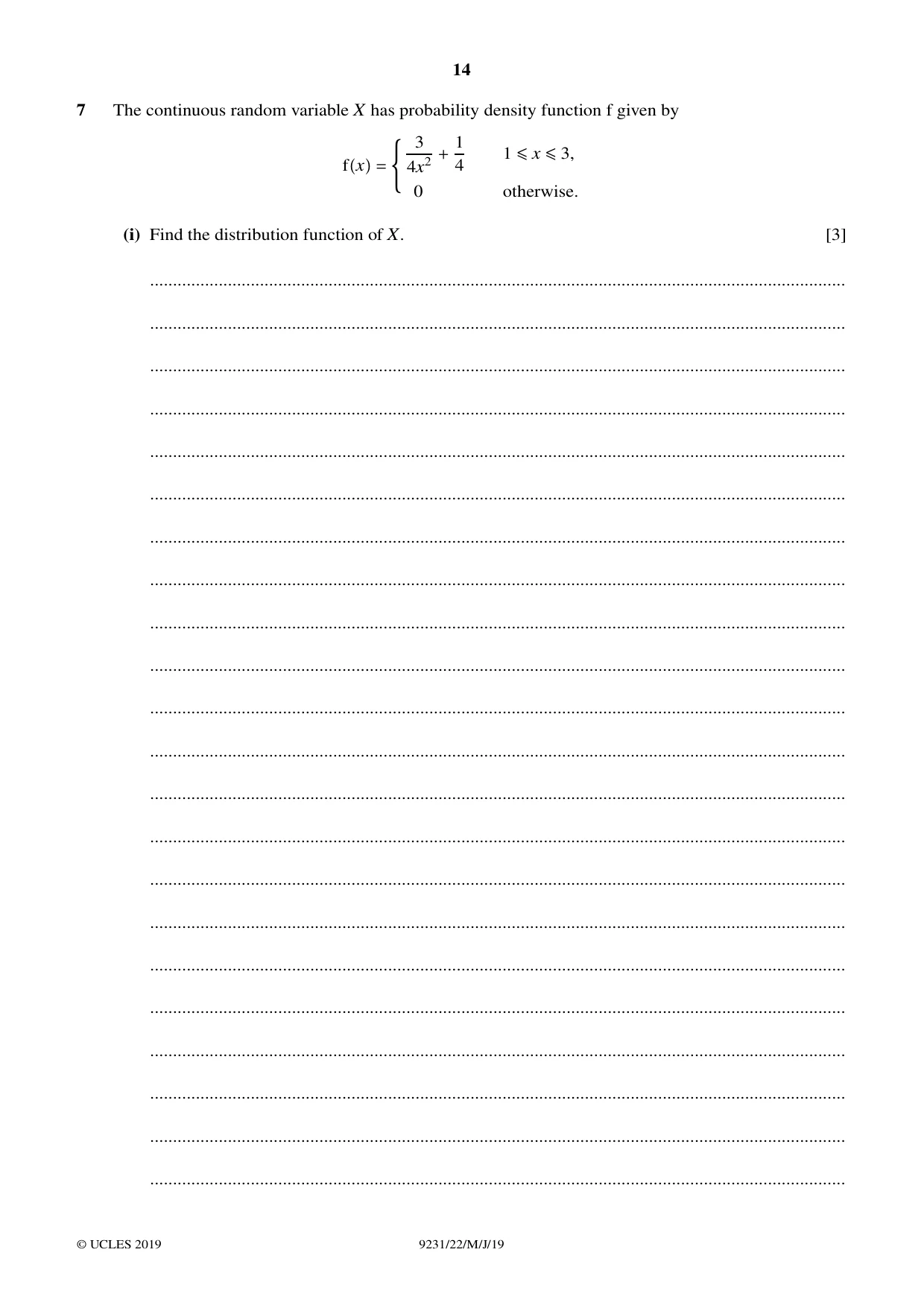 Cambridge A Level Mathematics - Further 9231 2019 May/June Paper 2 · Variant 2 question paper, page 14 of 28