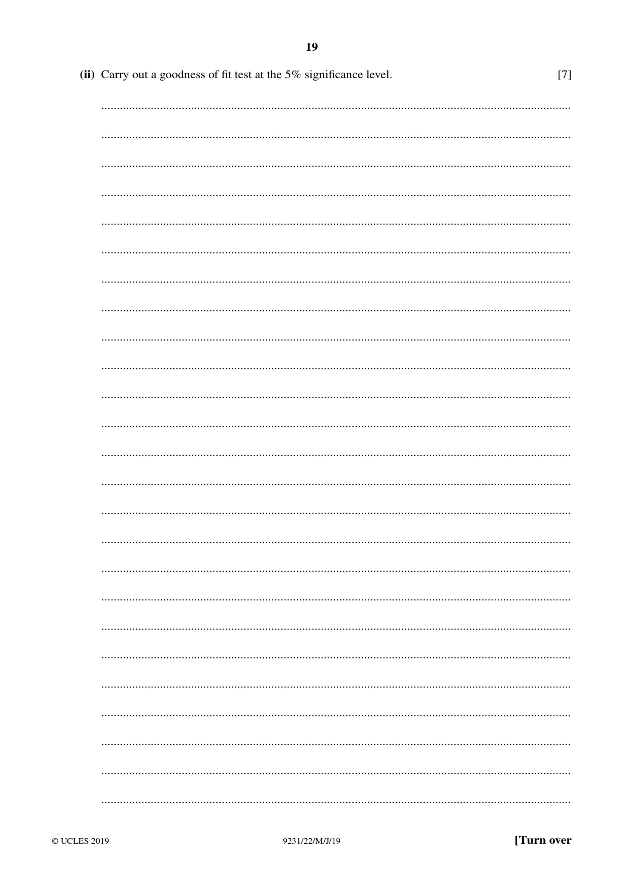 Cambridge A Level Mathematics - Further 9231 2019 May/June Paper 2 · Variant 2 question paper, page 19 of 28