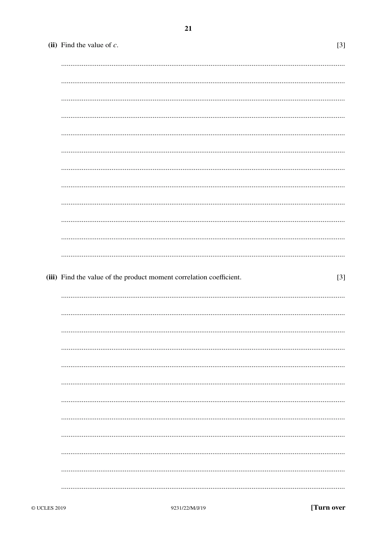 Cambridge A Level Mathematics - Further 9231 2019 May/June Paper 2 · Variant 2 question paper, page 21 of 28