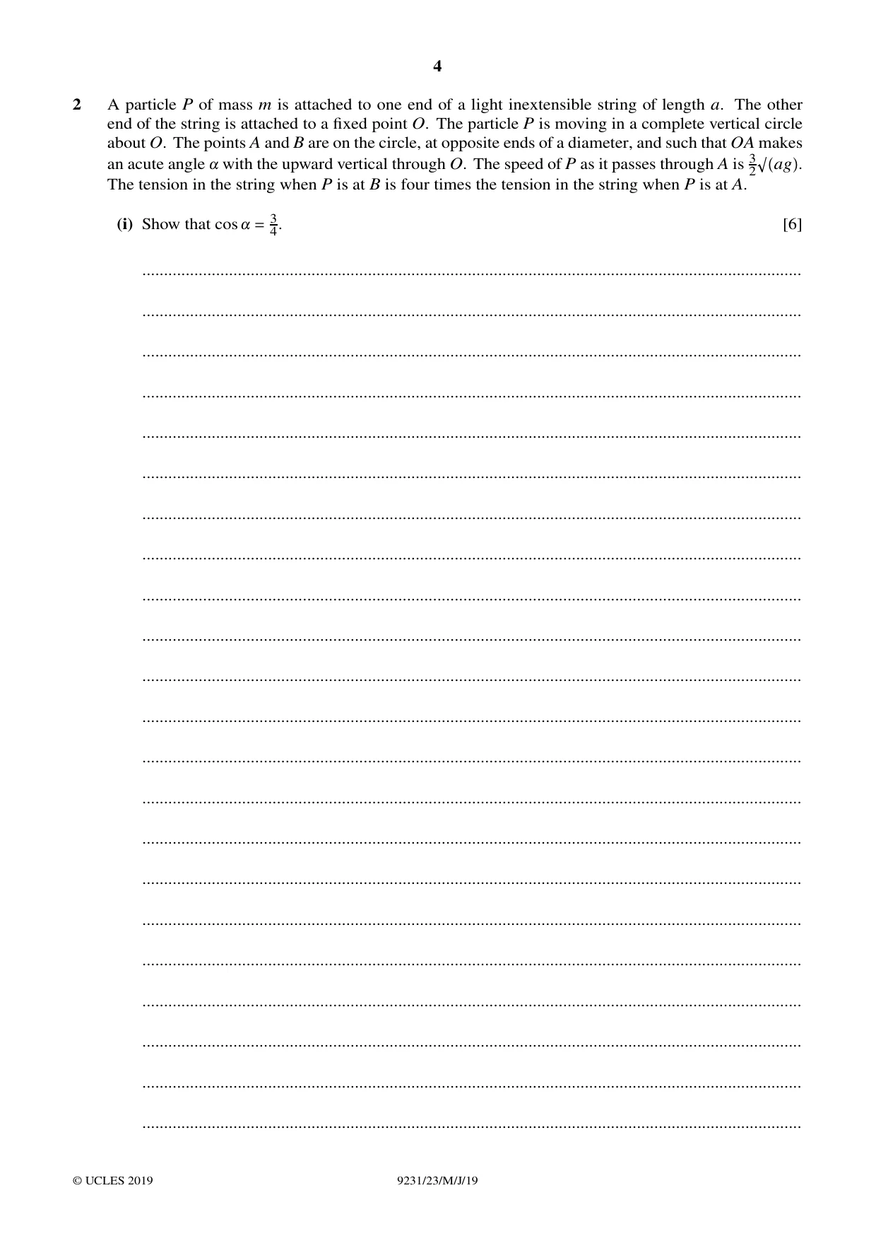 Cambridge A Level Mathematics - Further 9231 2019 May/June Paper 2 · Variant 3 question paper, page 4 of 24