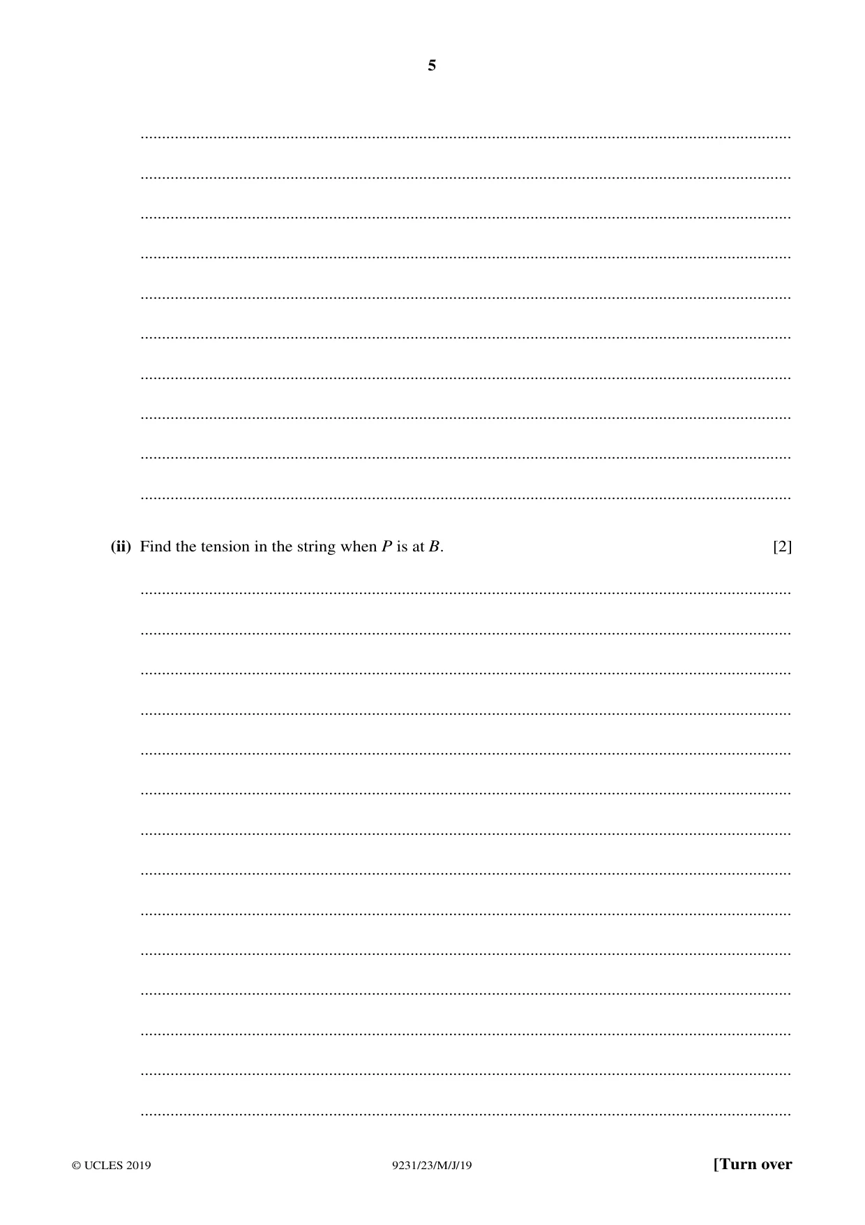 Cambridge A Level Mathematics - Further 9231 2019 May/June Paper 2 · Variant 3 question paper, page 5 of 24