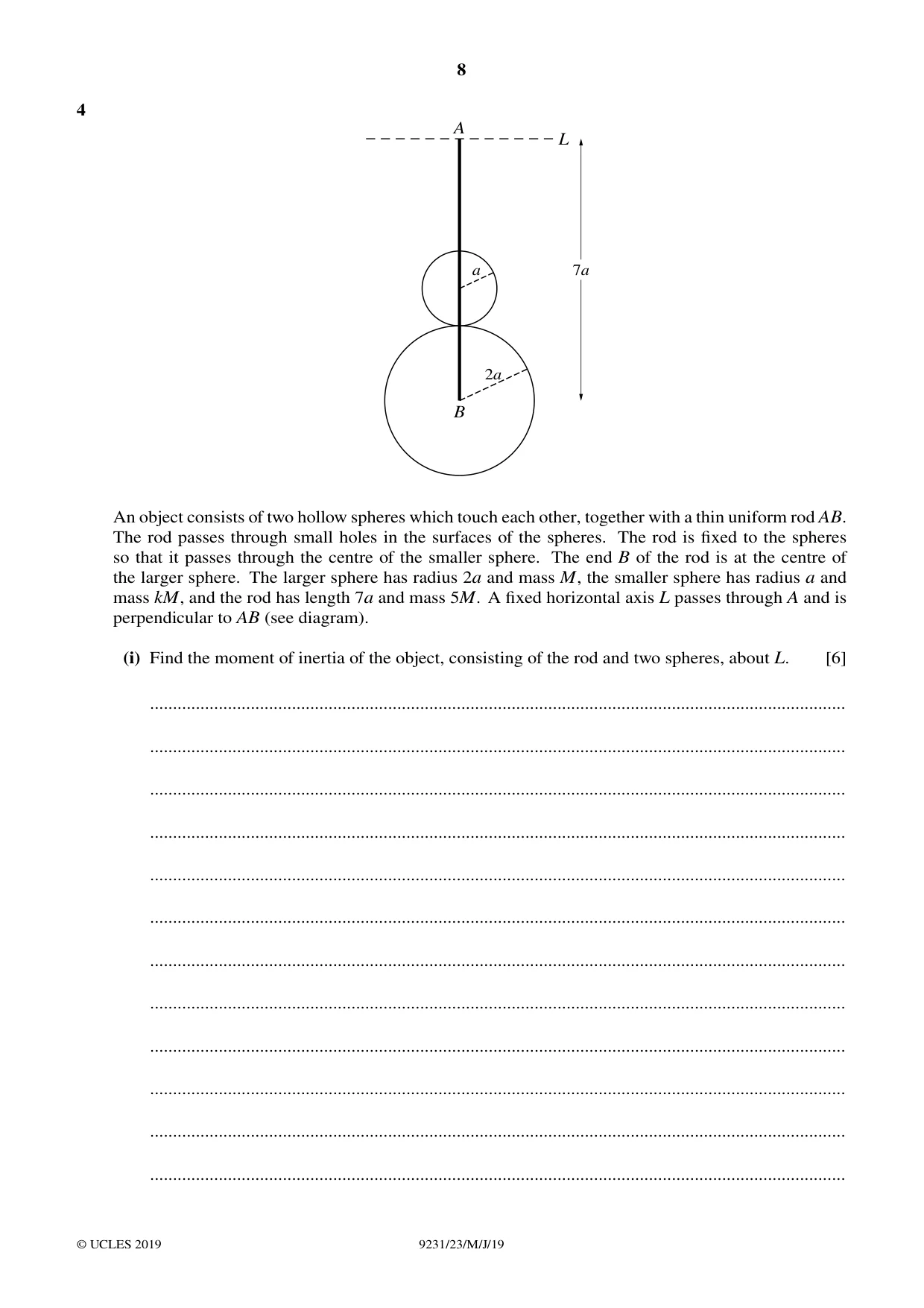 Cambridge A Level Mathematics - Further 9231 2019 May/June Paper 2 · Variant 3 question paper, page 8 of 24
