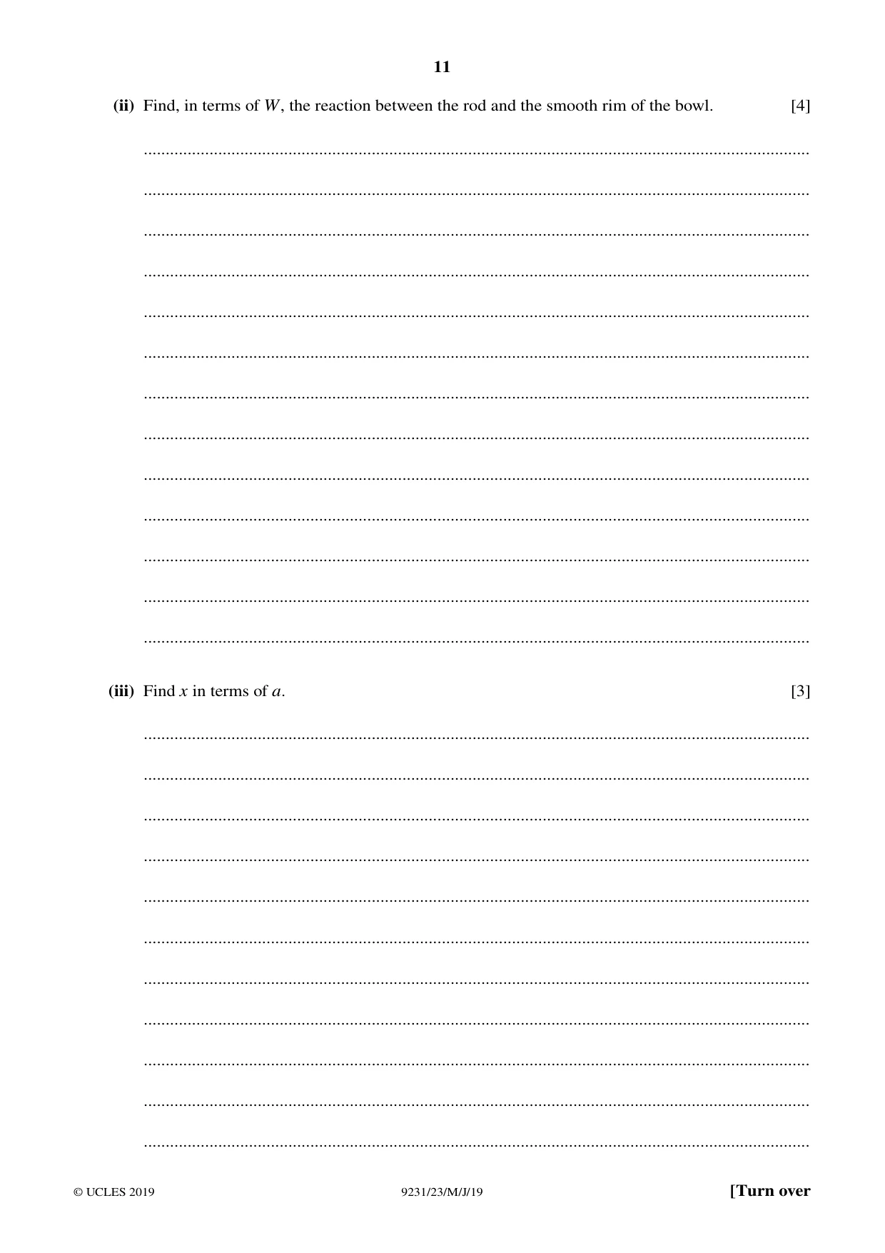 Cambridge A Level Mathematics - Further 9231 2019 May/June Paper 2 · Variant 3 question paper, page 11 of 24