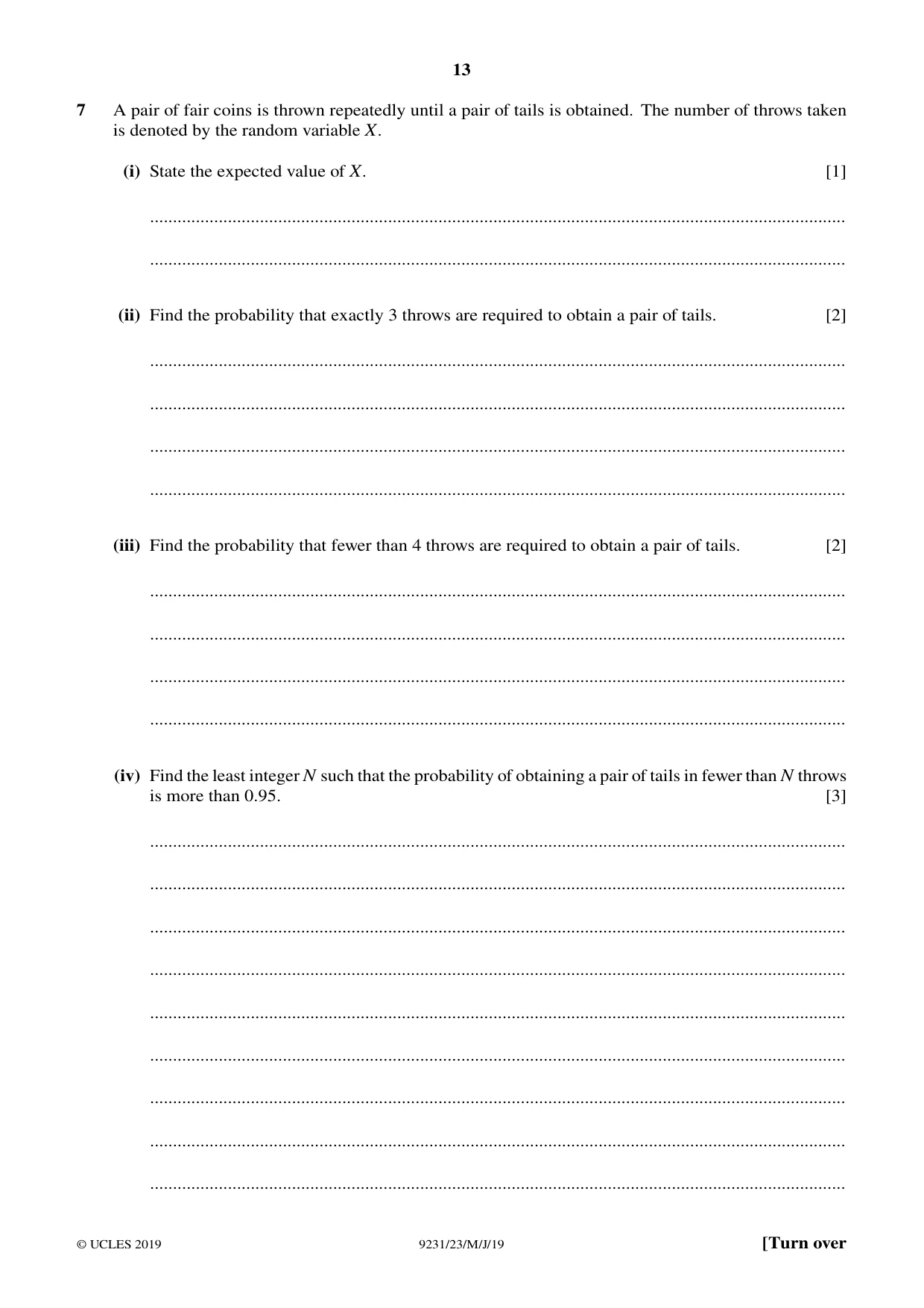 Cambridge A Level Mathematics - Further 9231 2019 May/June Paper 2 · Variant 3 question paper, page 13 of 24