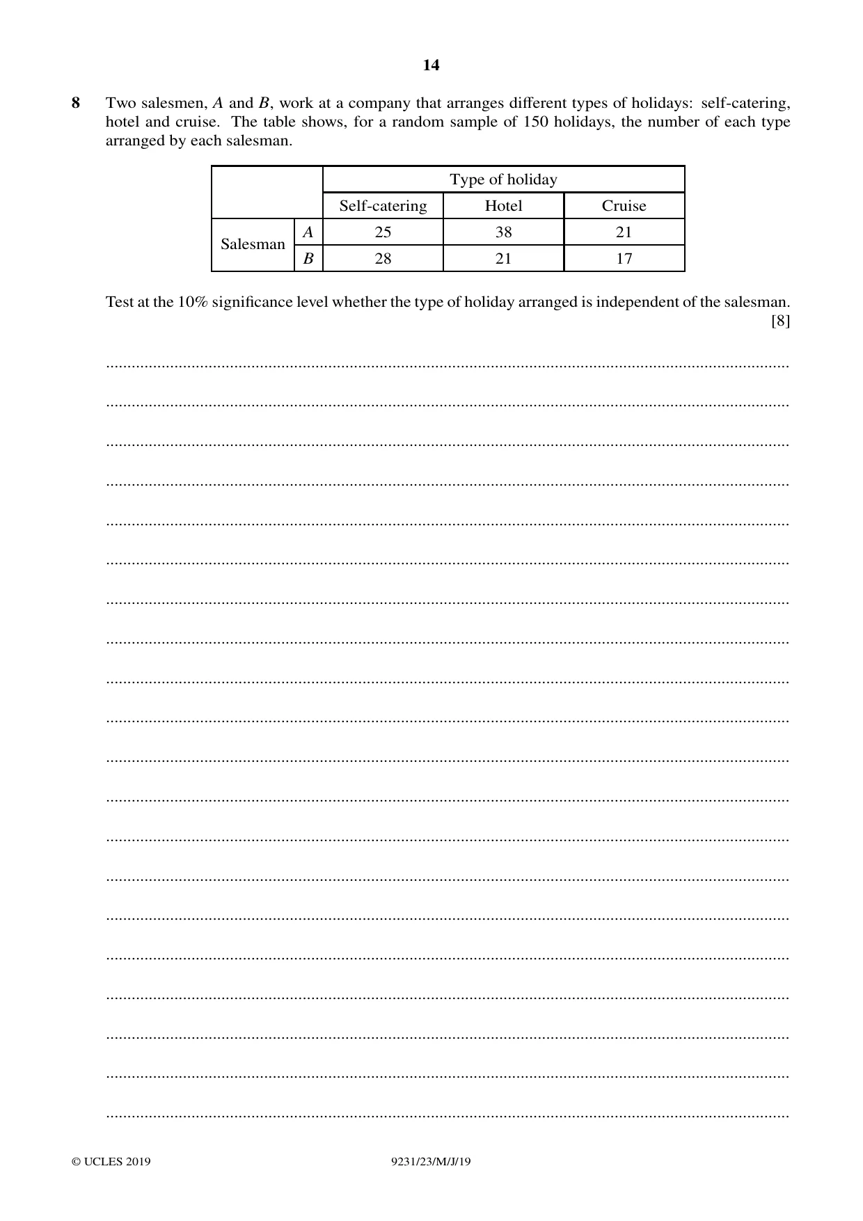 Cambridge A Level Mathematics - Further 9231 2019 May/June Paper 2 · Variant 3 question paper, page 14 of 24