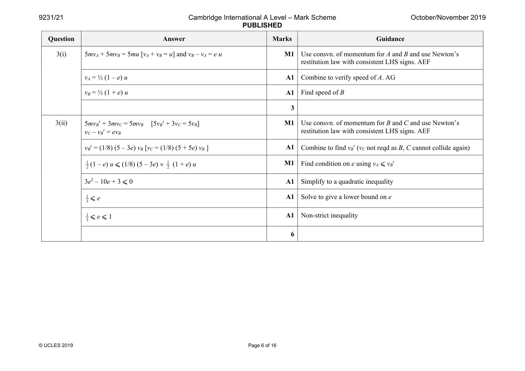 Mark scheme, page 6 of 16