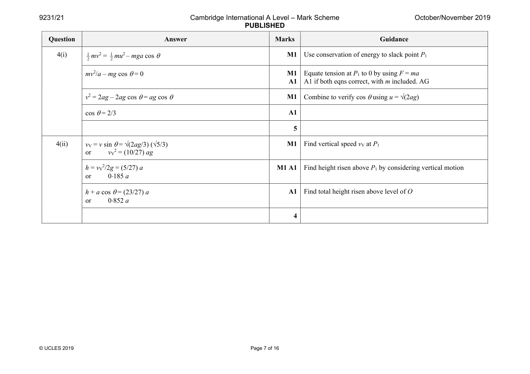 Mark scheme, page 7 of 16
