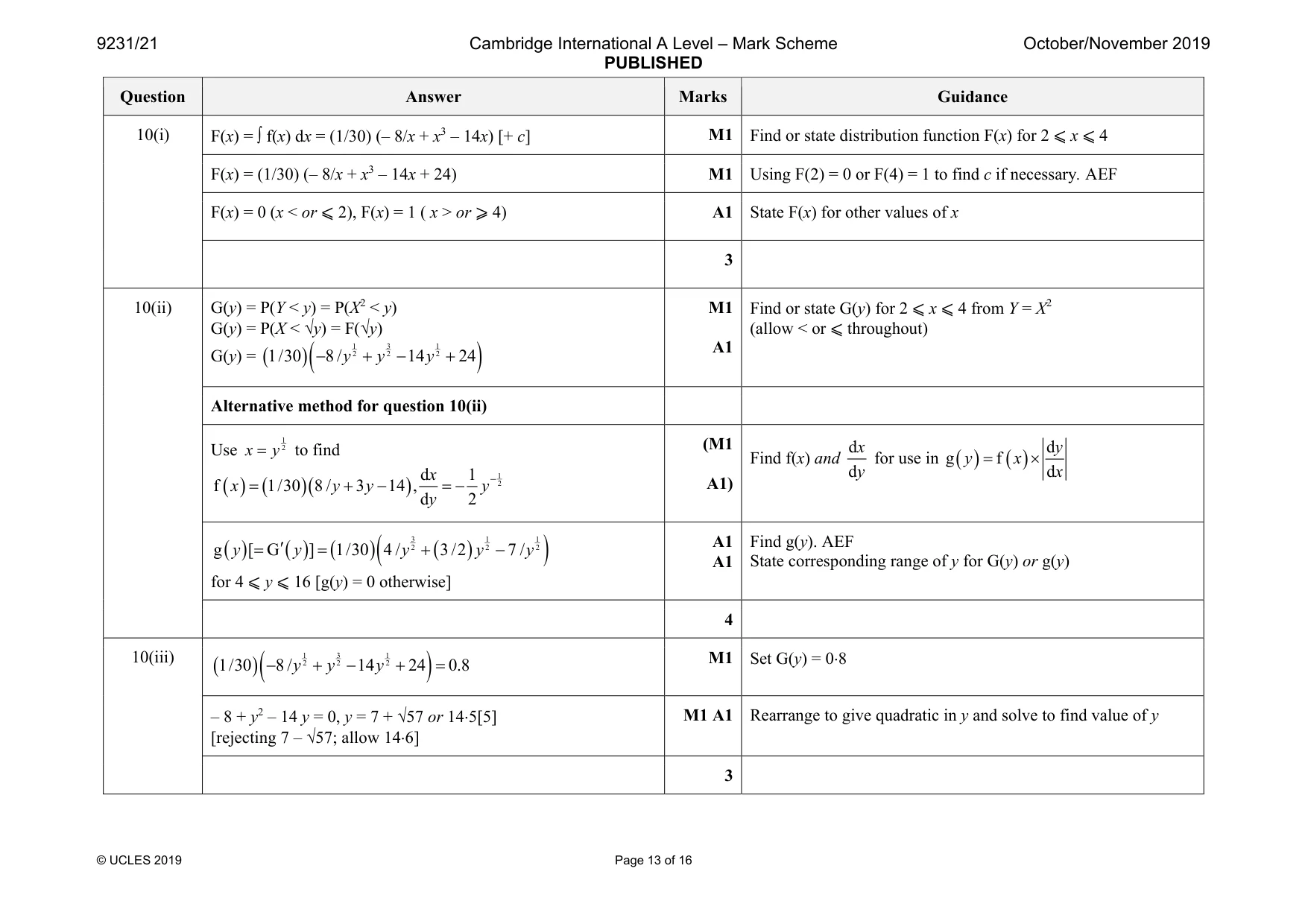 Mark scheme, page 13 of 16