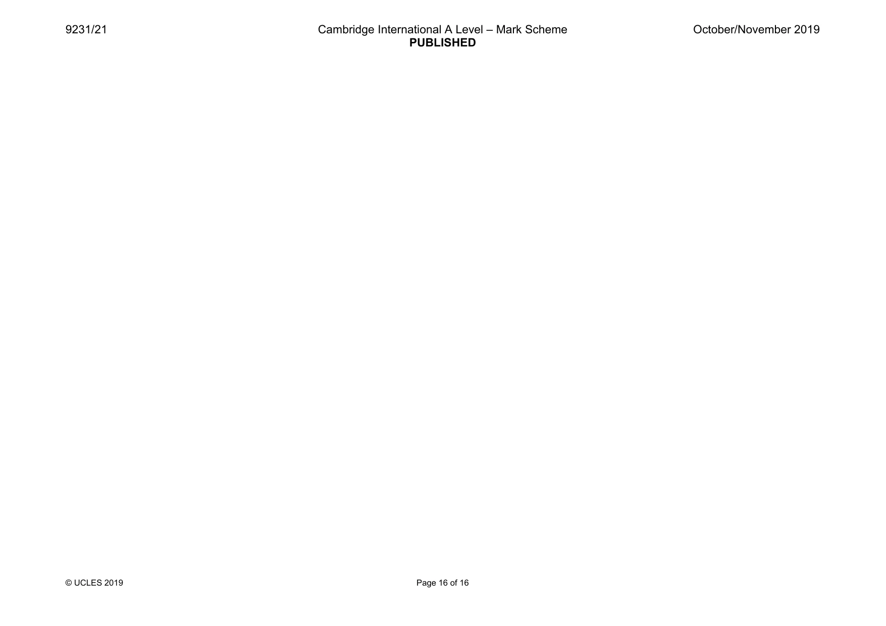 Mark scheme, page 16 of 16