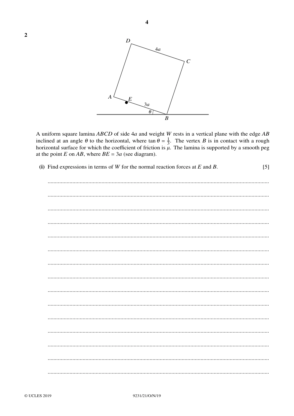 Cambridge A Level Mathematics - Further 9231 2019 Oct/Nov Paper 2 · Variant 1 question paper, page 4 of 24