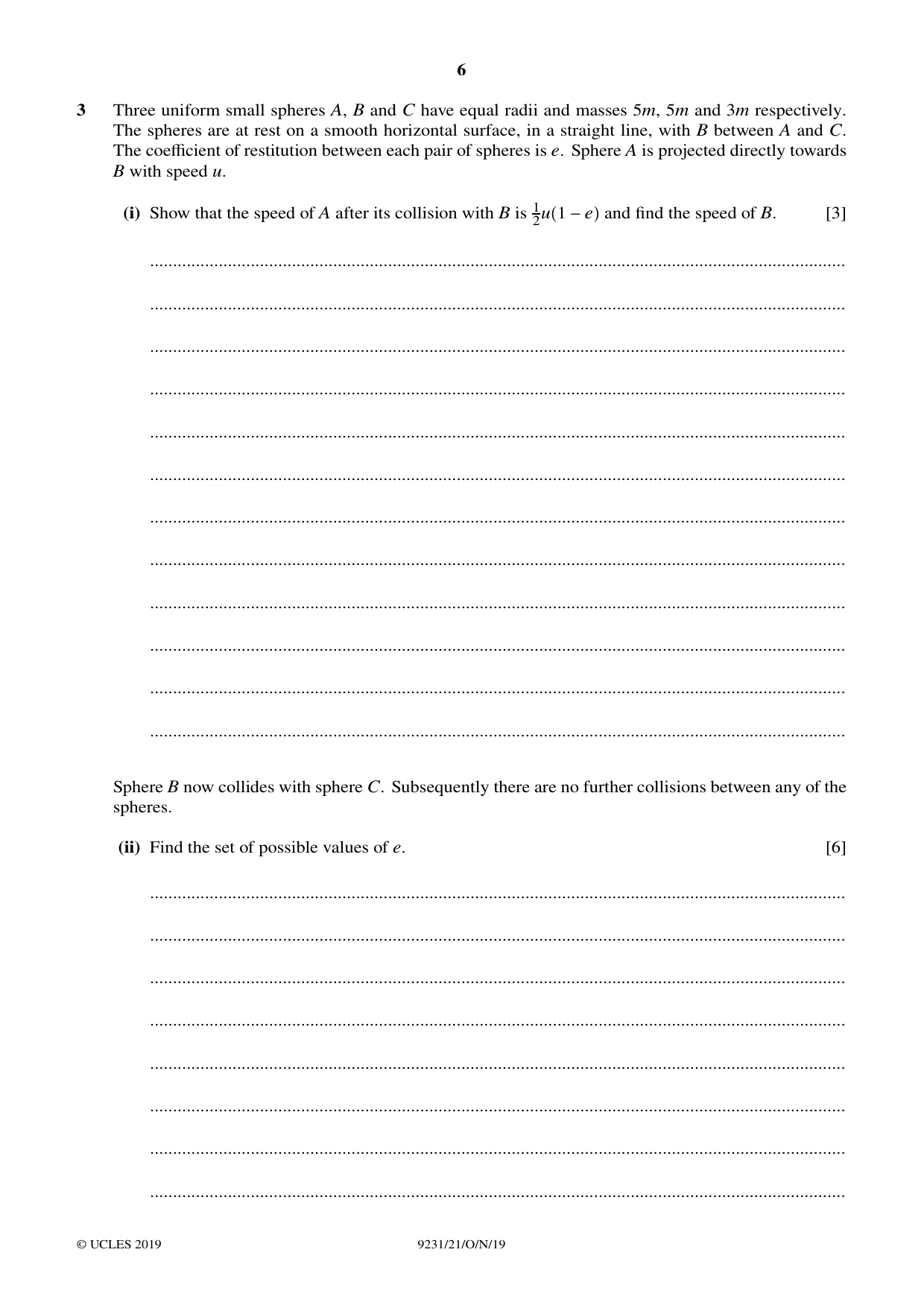 Cambridge A Level Mathematics - Further 9231 2019 Oct/Nov Paper 2 · Variant 1 question paper, page 6 of 24