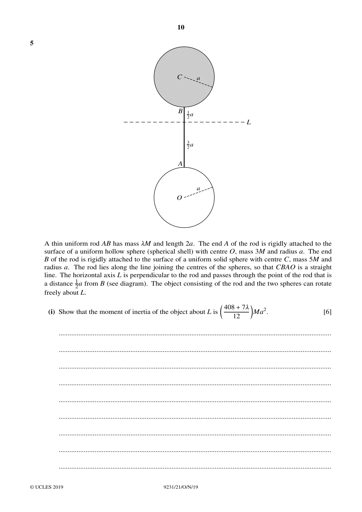 Cambridge A Level Mathematics - Further 9231 2019 Oct/Nov Paper 2 · Variant 1 question paper, page 10 of 24