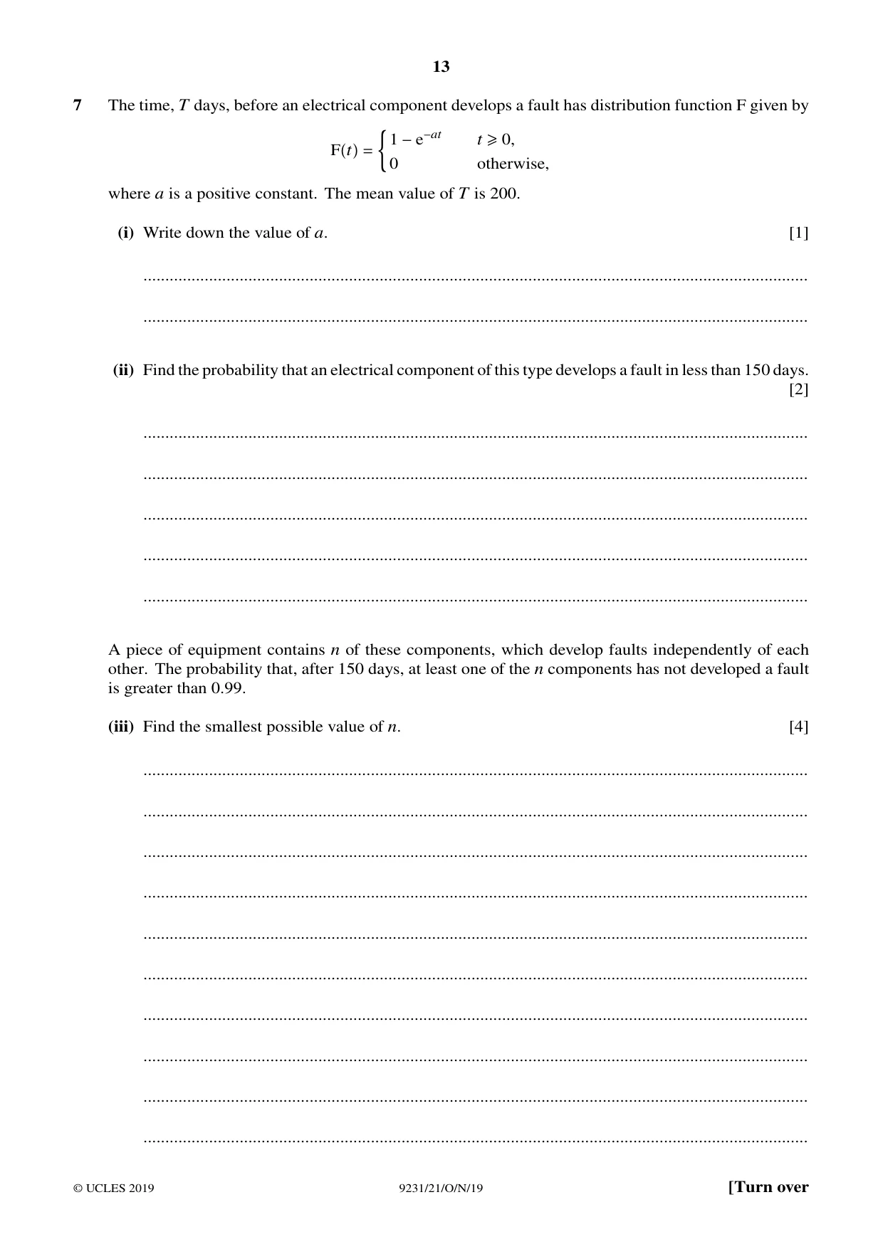 Cambridge A Level Mathematics - Further 9231 2019 Oct/Nov Paper 2 · Variant 1 question paper, page 13 of 24