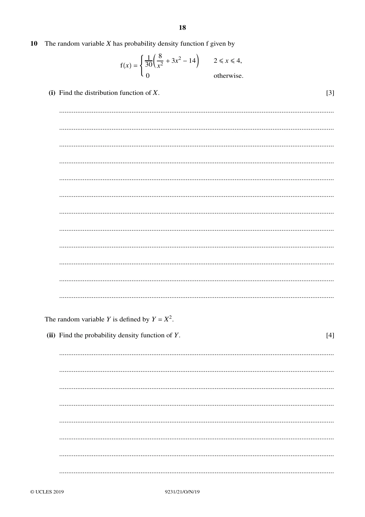 Cambridge A Level Mathematics - Further 9231 2019 Oct/Nov Paper 2 · Variant 1 question paper, page 18 of 24