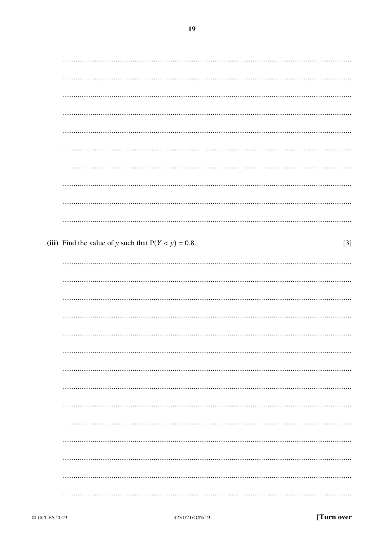 Cambridge A Level Mathematics - Further 9231 2019 Oct/Nov Paper 2 · Variant 1 question paper, page 19 of 24