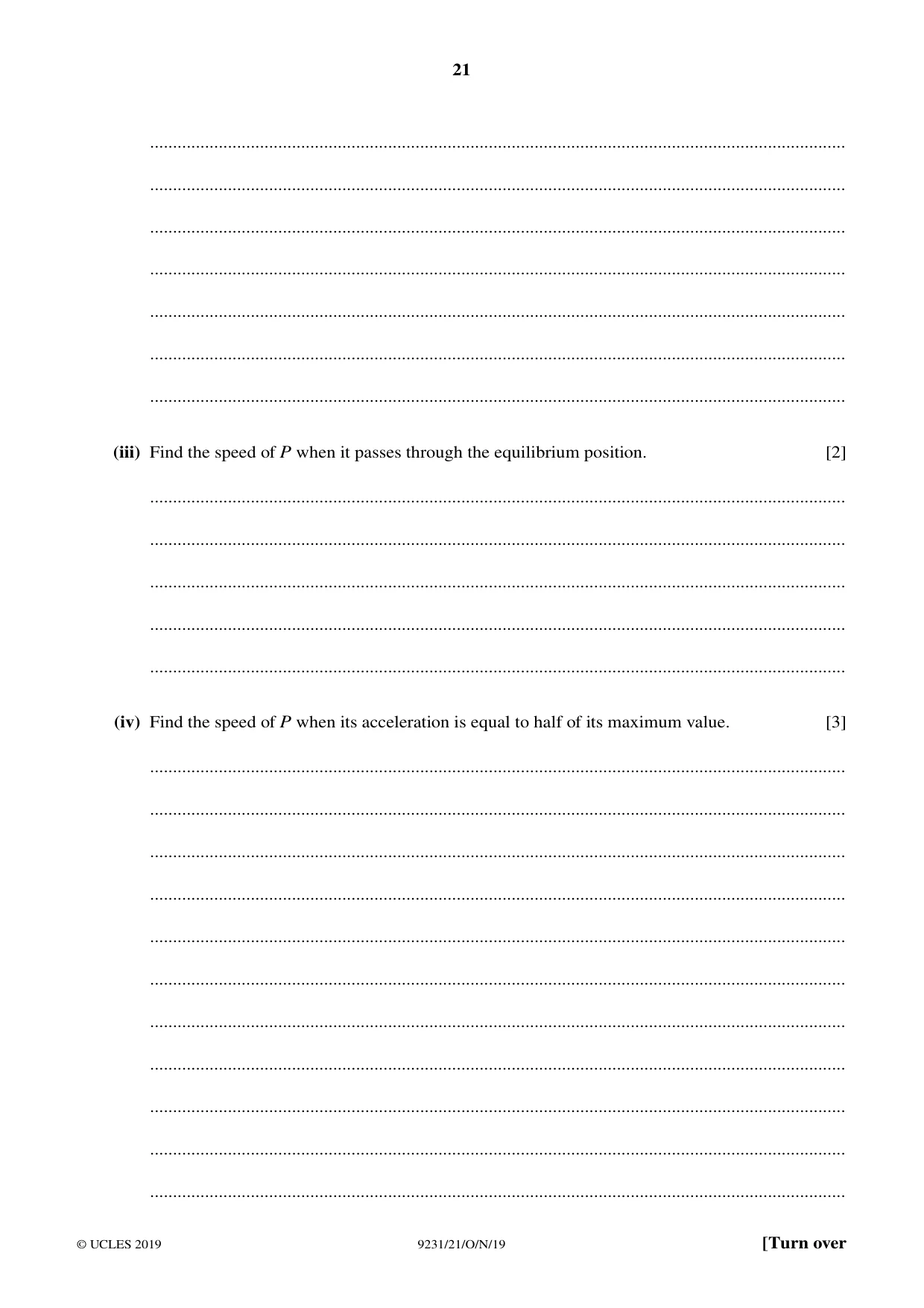 Cambridge A Level Mathematics - Further 9231 2019 Oct/Nov Paper 2 · Variant 1 question paper, page 21 of 24