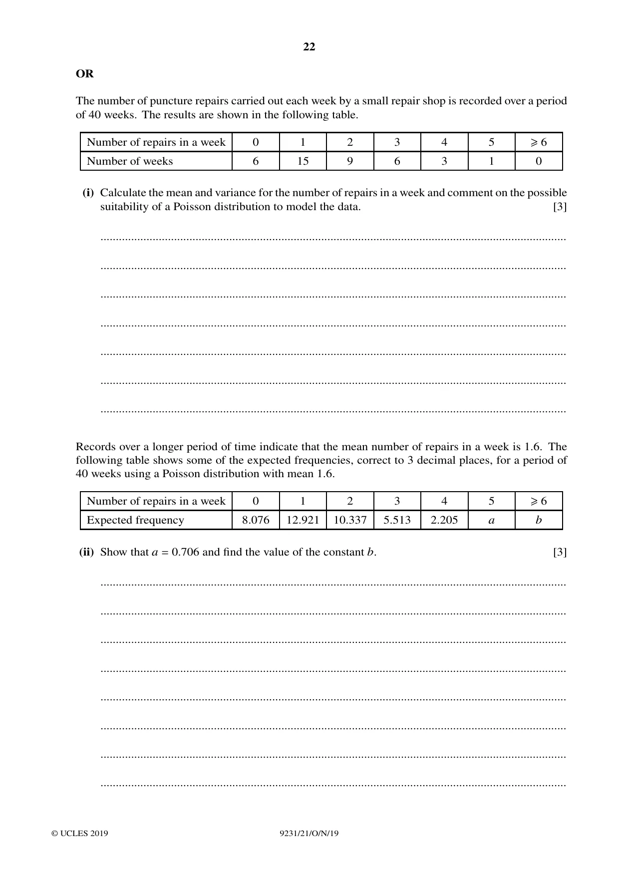 Cambridge A Level Mathematics - Further 9231 2019 Oct/Nov Paper 2 · Variant 1 question paper, page 22 of 24