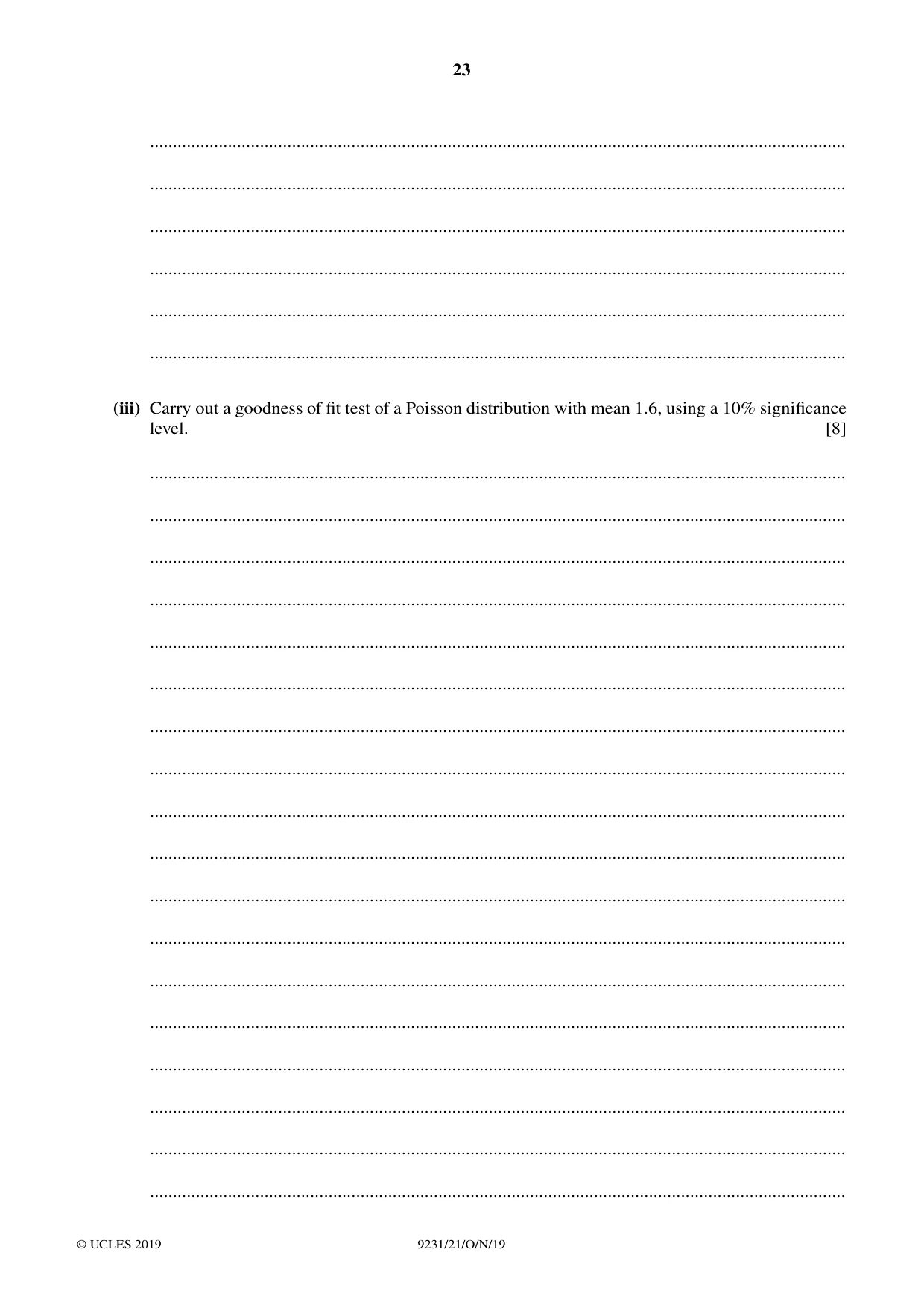 Cambridge A Level Mathematics - Further 9231 2019 Oct/Nov Paper 2 · Variant 1 question paper, page 23 of 24