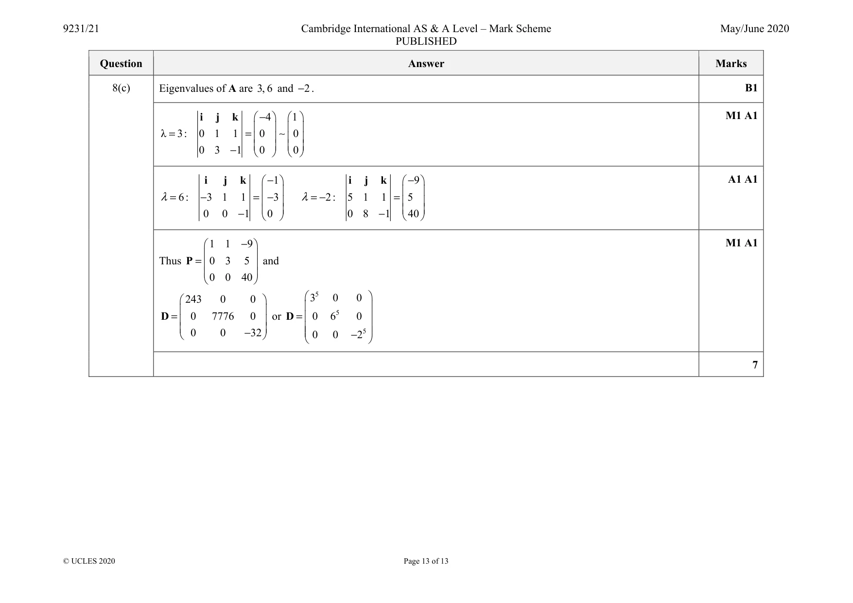 Mark scheme, page 13 of 13