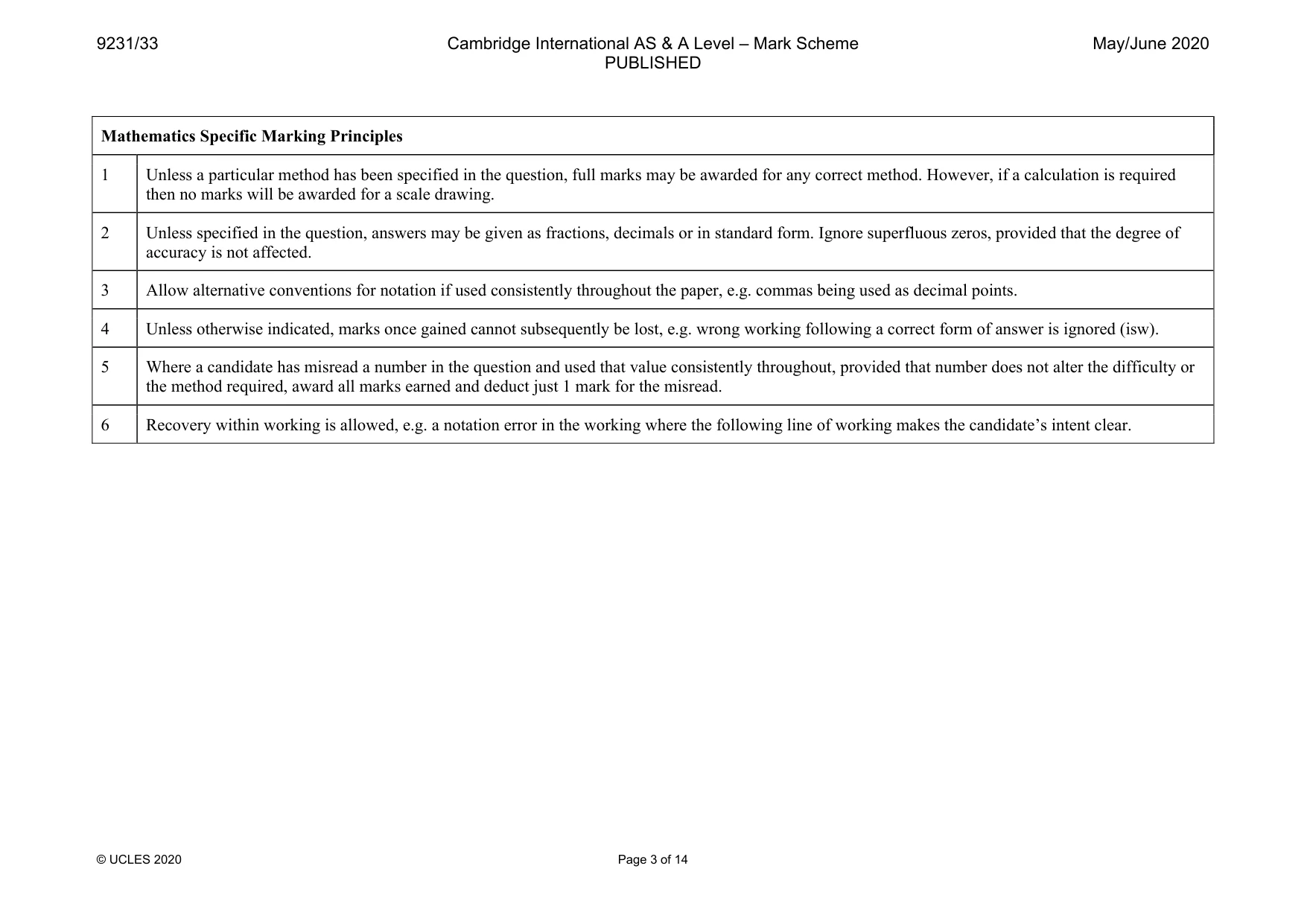 Mark scheme, page 3 of 14