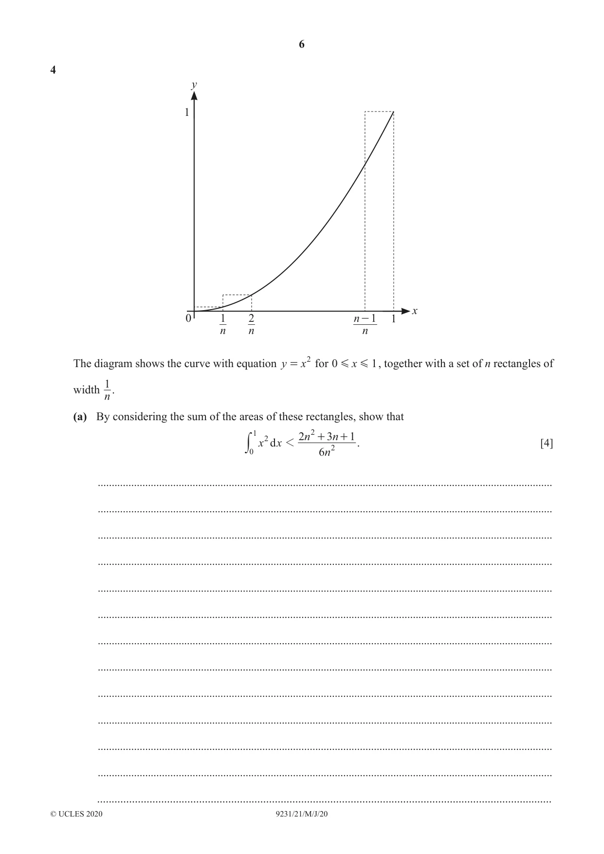 Cambridge A Level Mathematics - Further 9231 2020 May/June Paper 2 · Variant 1 question paper, page 6 of 16