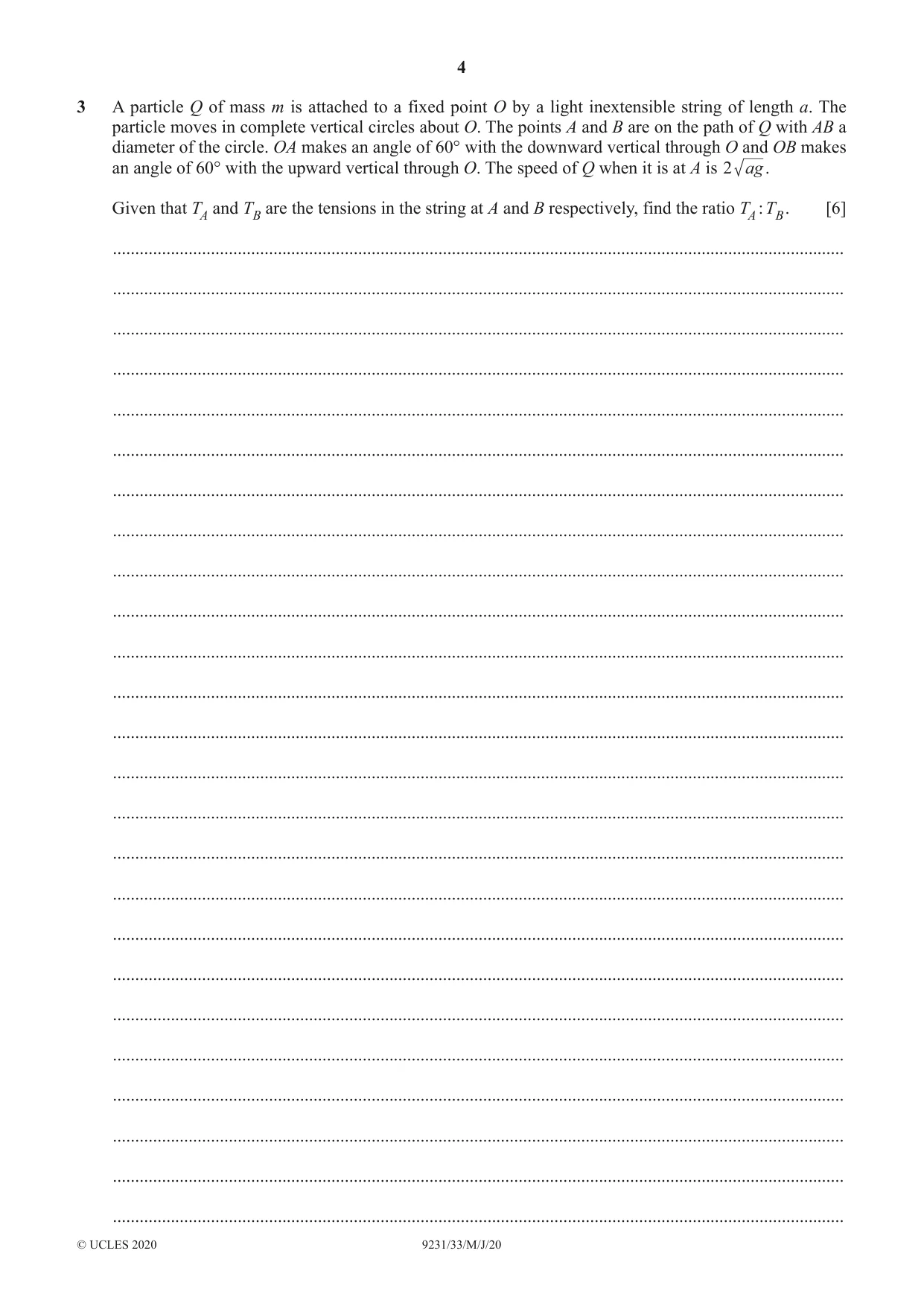 Cambridge A Level Mathematics - Further 9231 2020 May/June Paper 3 · Variant 3 question paper, page 4 of 16